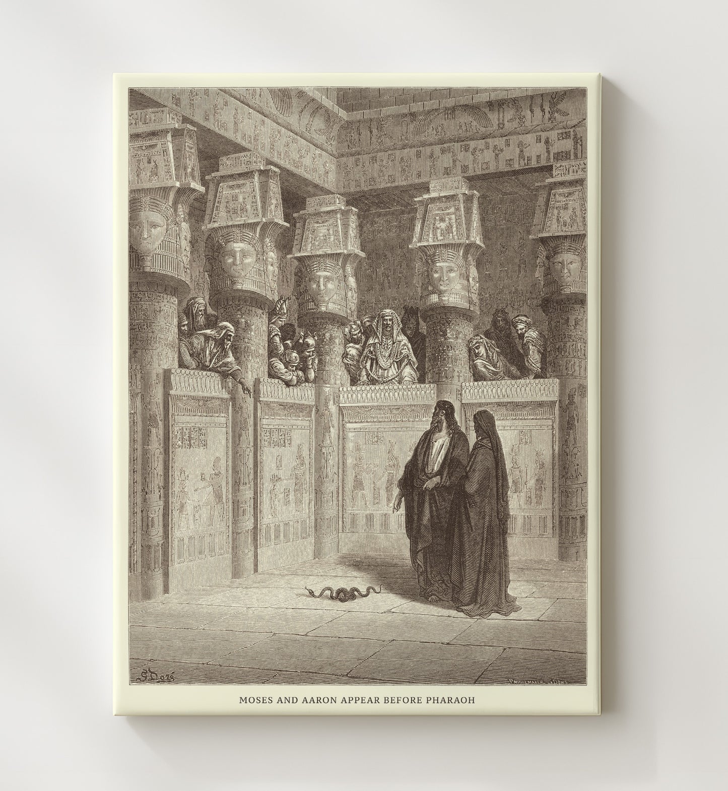 The Finding of Moses Exodus 2:1-10 Dore Bible Illustration Wall Art 20x24 Canvas wall art print