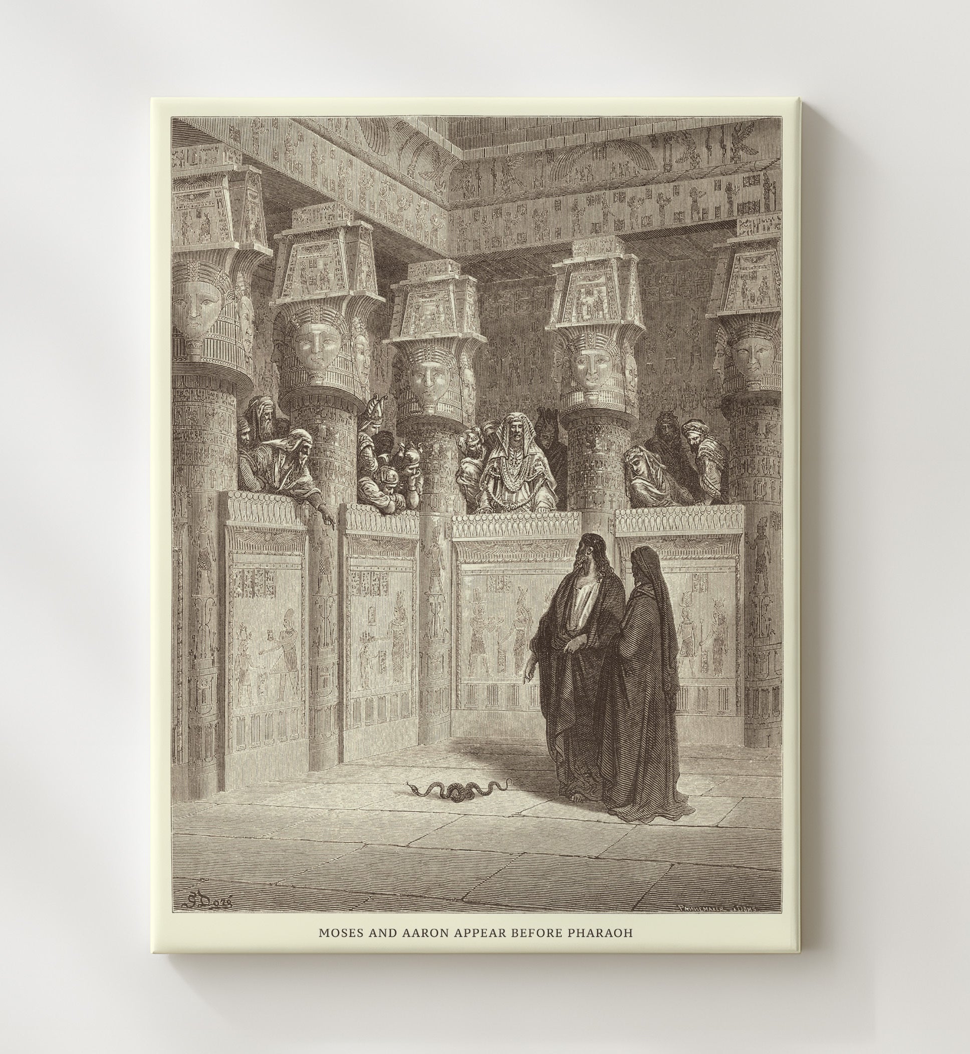 The Finding of Moses Exodus 2:1-10 Dore Bible Illustration Wall Art 20x24 Canvas wall art print