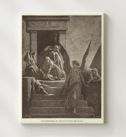 The Firstborn of the Egyptians Are Slain - Exodus 12:29-30 - Doré - 20x24 Canvas