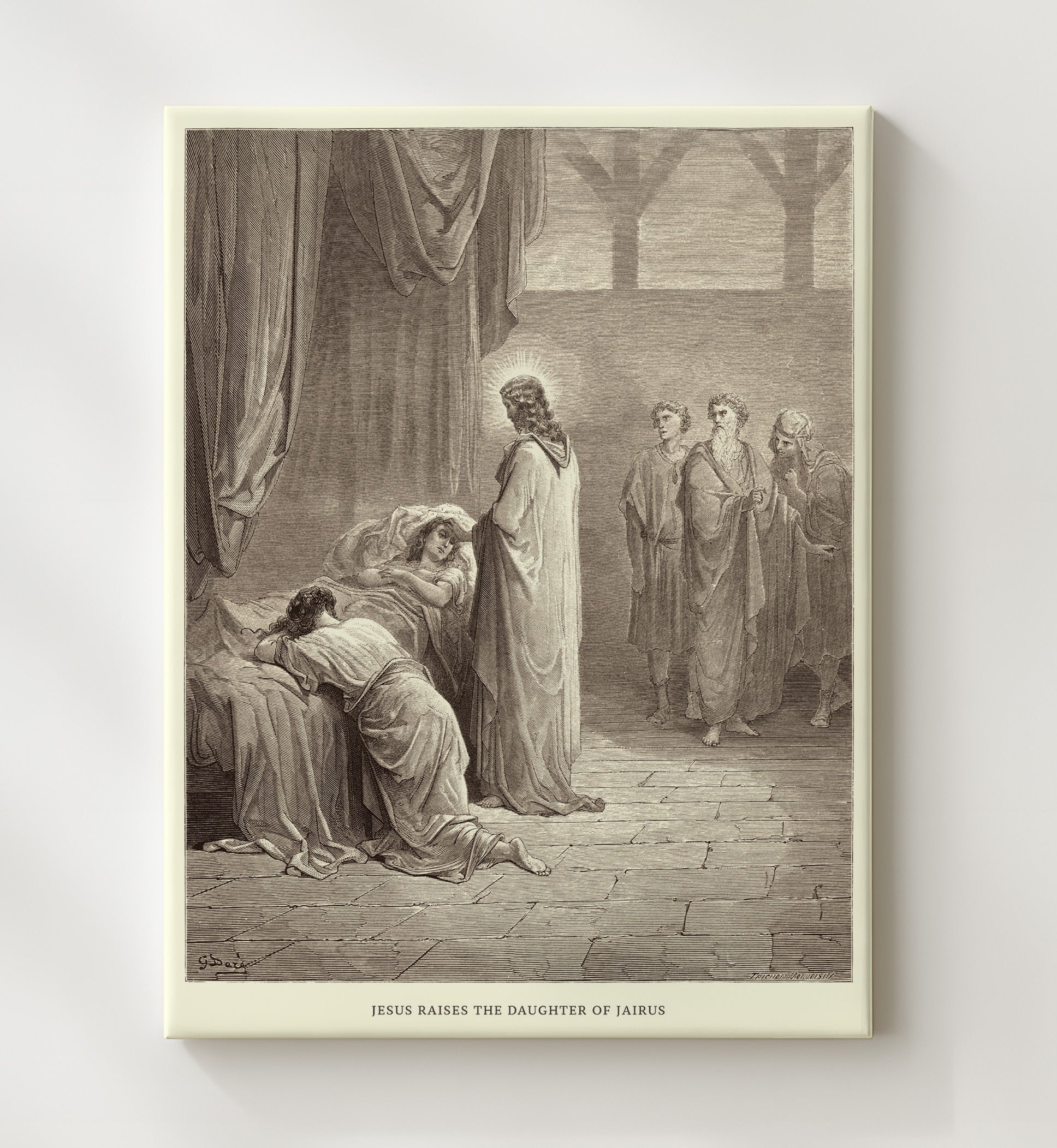 The Good Samaritan Arrives at the Inn Luke 10:34-35 Dore Bible Illustration Wall Art 20x24 Canvas wall art print