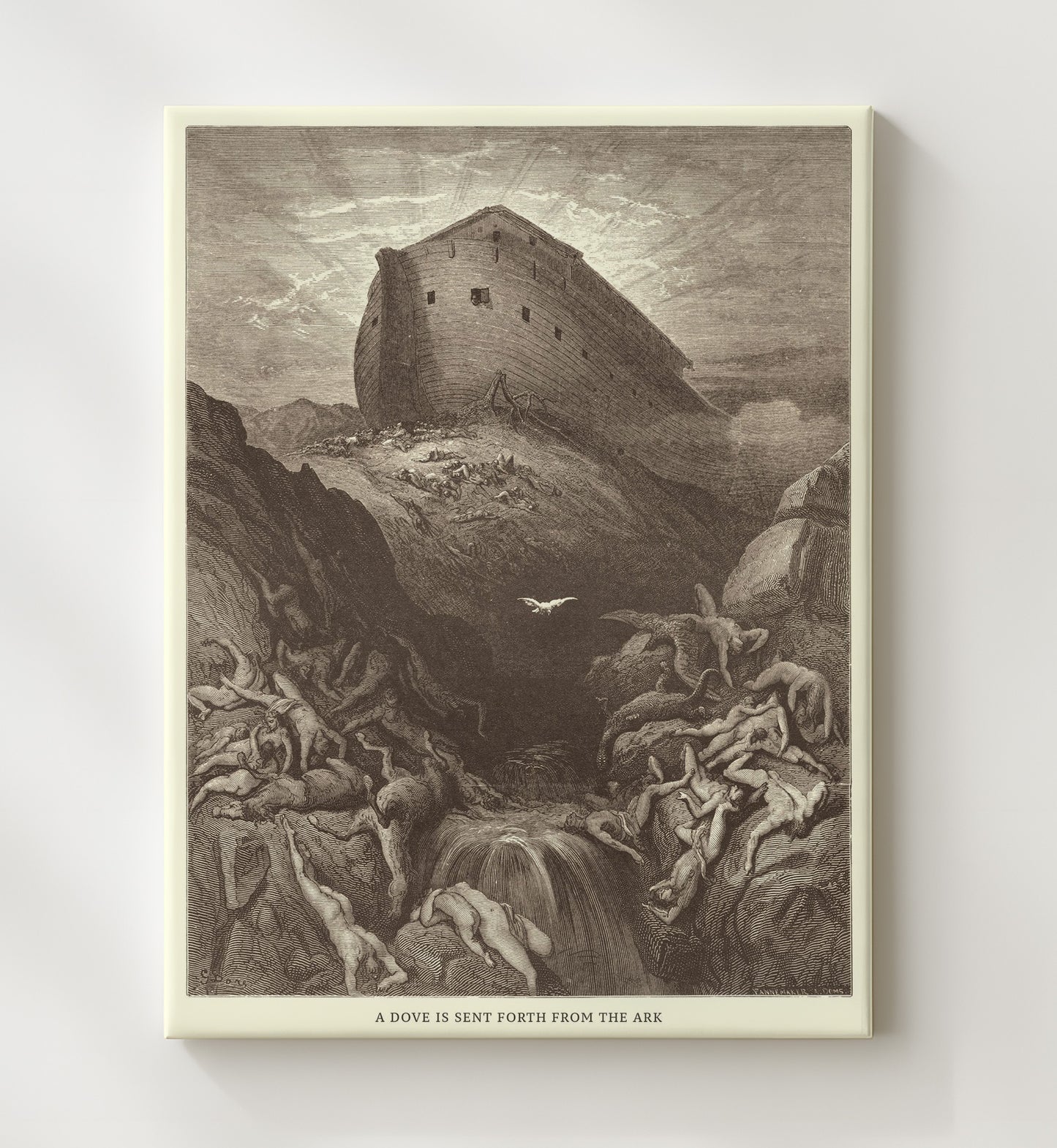 The Great Flood Genesis 7:17-24 Dore Bible Illustration Wall Art 20x24 Canvas wall art print