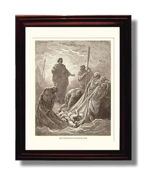 The Holy Spirit Descends on the Disciples Acts 2:1-4 Dore Bible Illustration Wall Art 8x10 Beveled Frame wall art print
