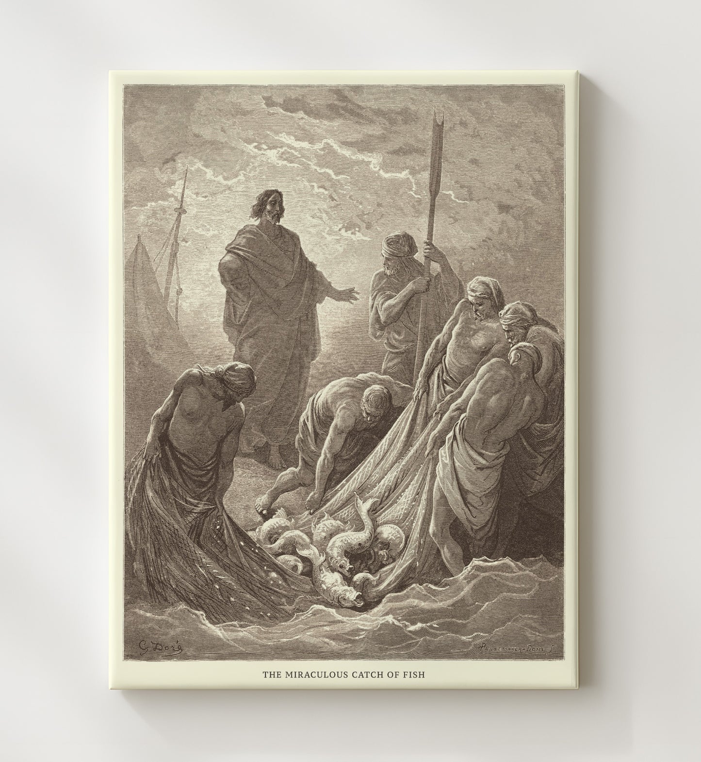 The Holy Spirit Descends on the Disciples Acts 2:1-4 Dore Bible Illustration Wall Art 20x24 Canvas wall art print