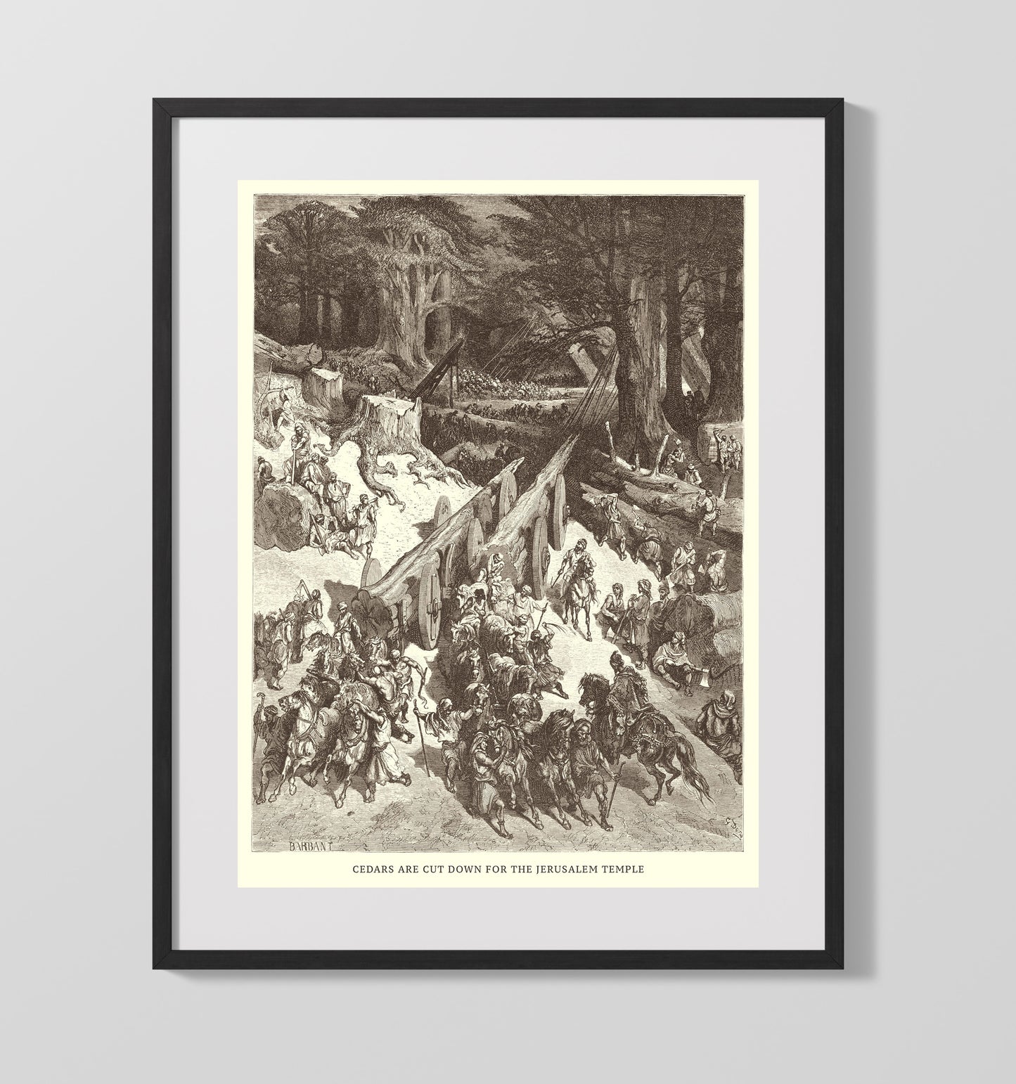 The Judgment of Solomon 1 Kings 3:16-28 Dore Bible Illustration Wall Art 16x20 Gallery Frame wall art print