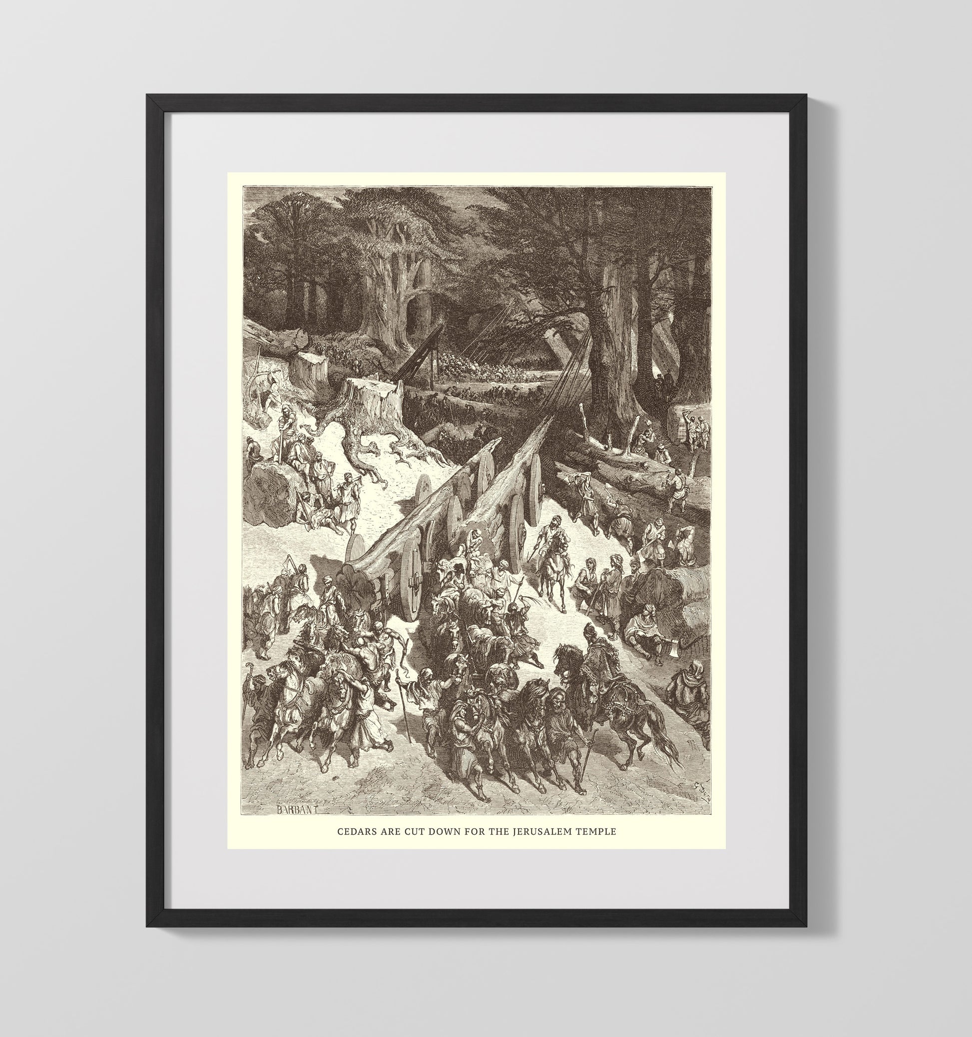 The Judgment of Solomon 1 Kings 3:16-28 Dore Bible Illustration Wall Art 16x20 Gallery Frame wall art print