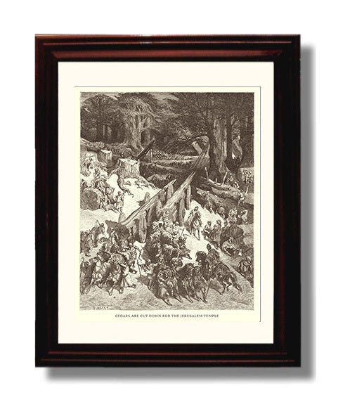 The Judgment of Solomon 1 Kings 3:16-28 Dore Bible Illustration Wall Art 8x10 Beveled Frame wall art print