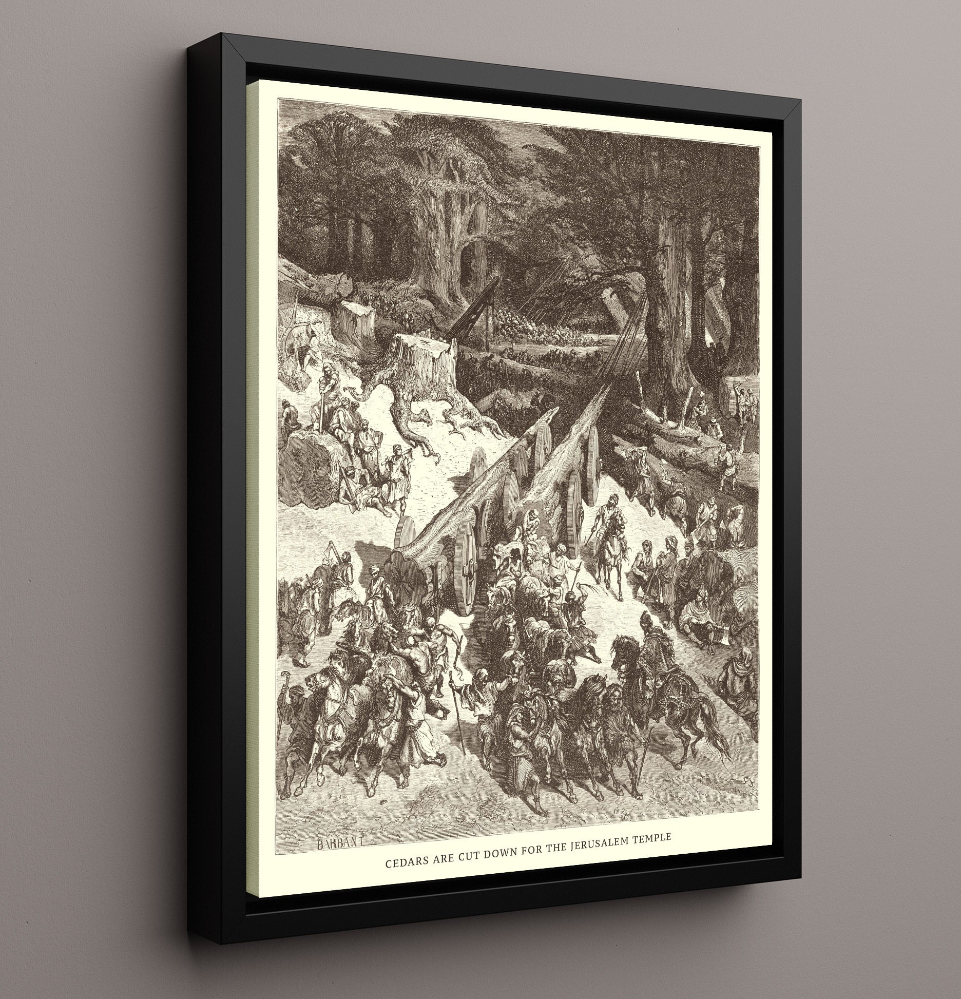The Judgment of Solomon 1 Kings 3:16-28 Dore Bible Illustration Wall Art 16x20 Framed Canvas wall art print
