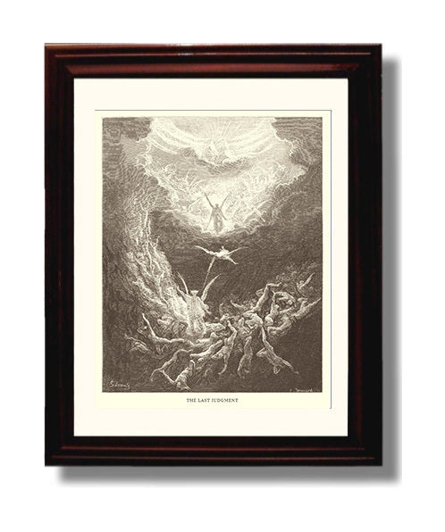 The Last Judgment Revelation 20:11-15 Dore Bible Illustration Wall Art 8x10 Beveled Frame wall art print