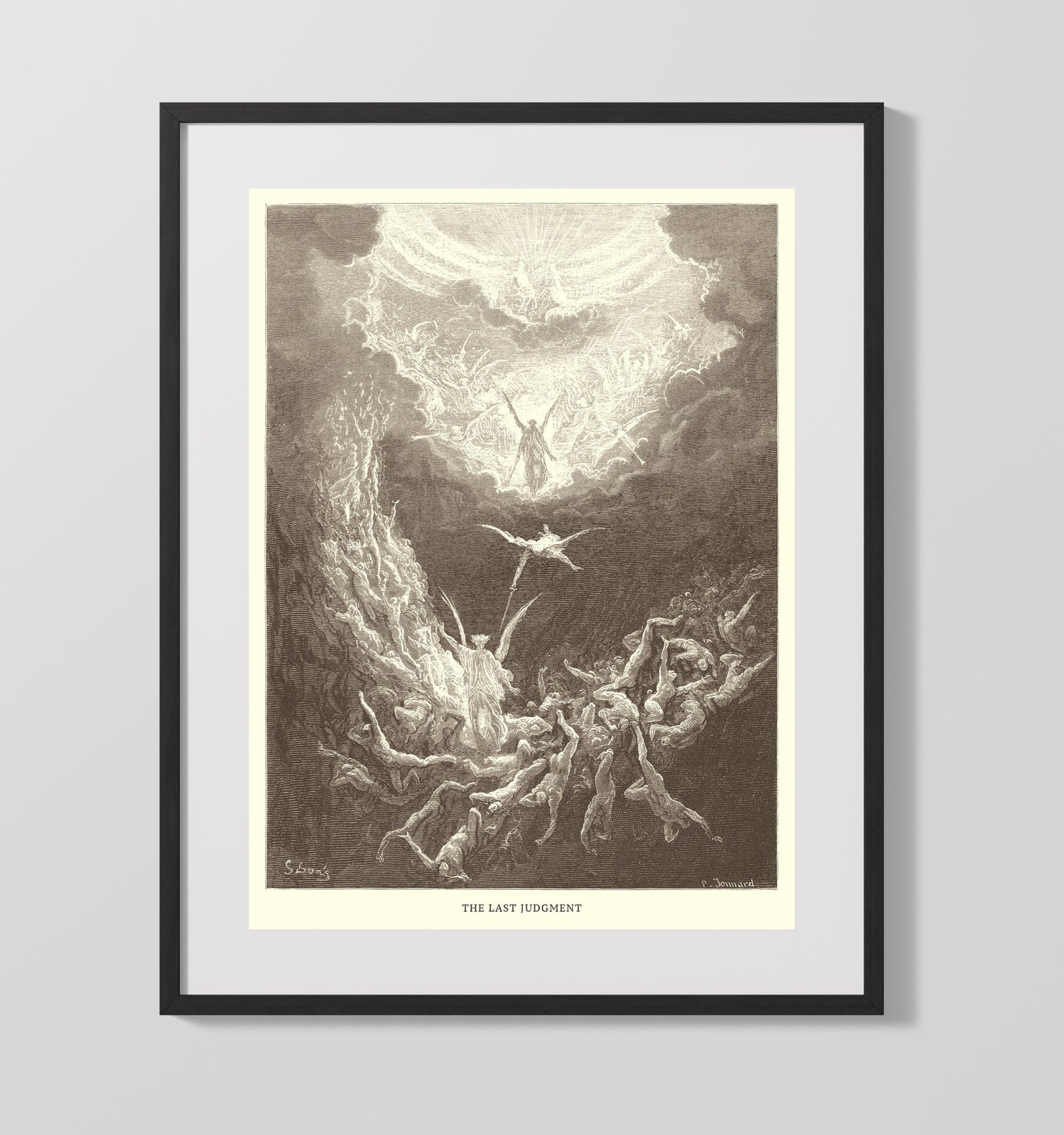 The Last Judgment Revelation 20:11-15 Dore Bible Illustration Wall Art 16x20 Gallery Frame wall art print