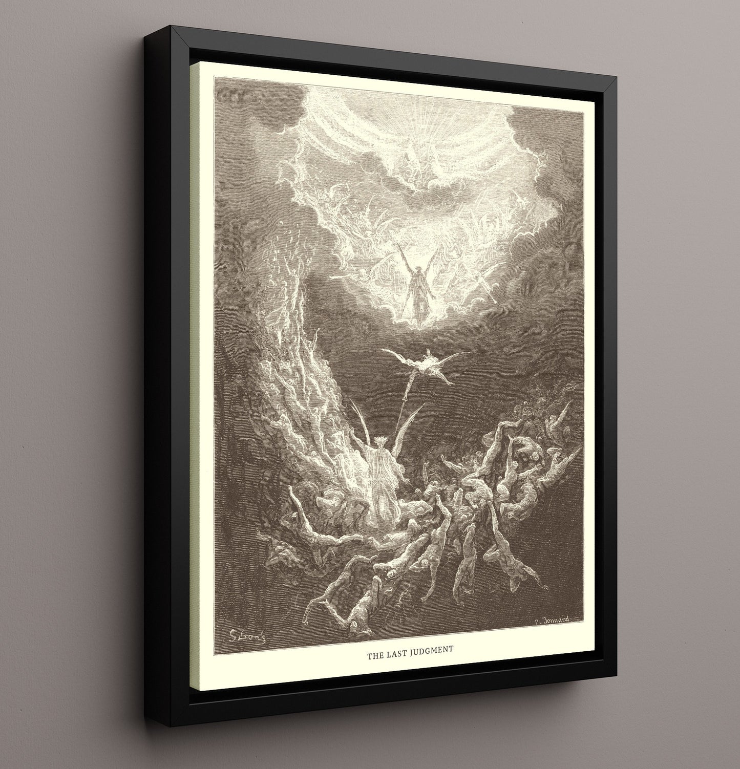 The Last Judgment Revelation 20:11-15 Dore Bible Illustration Wall Art 16x20 Framed Canvas wall art print