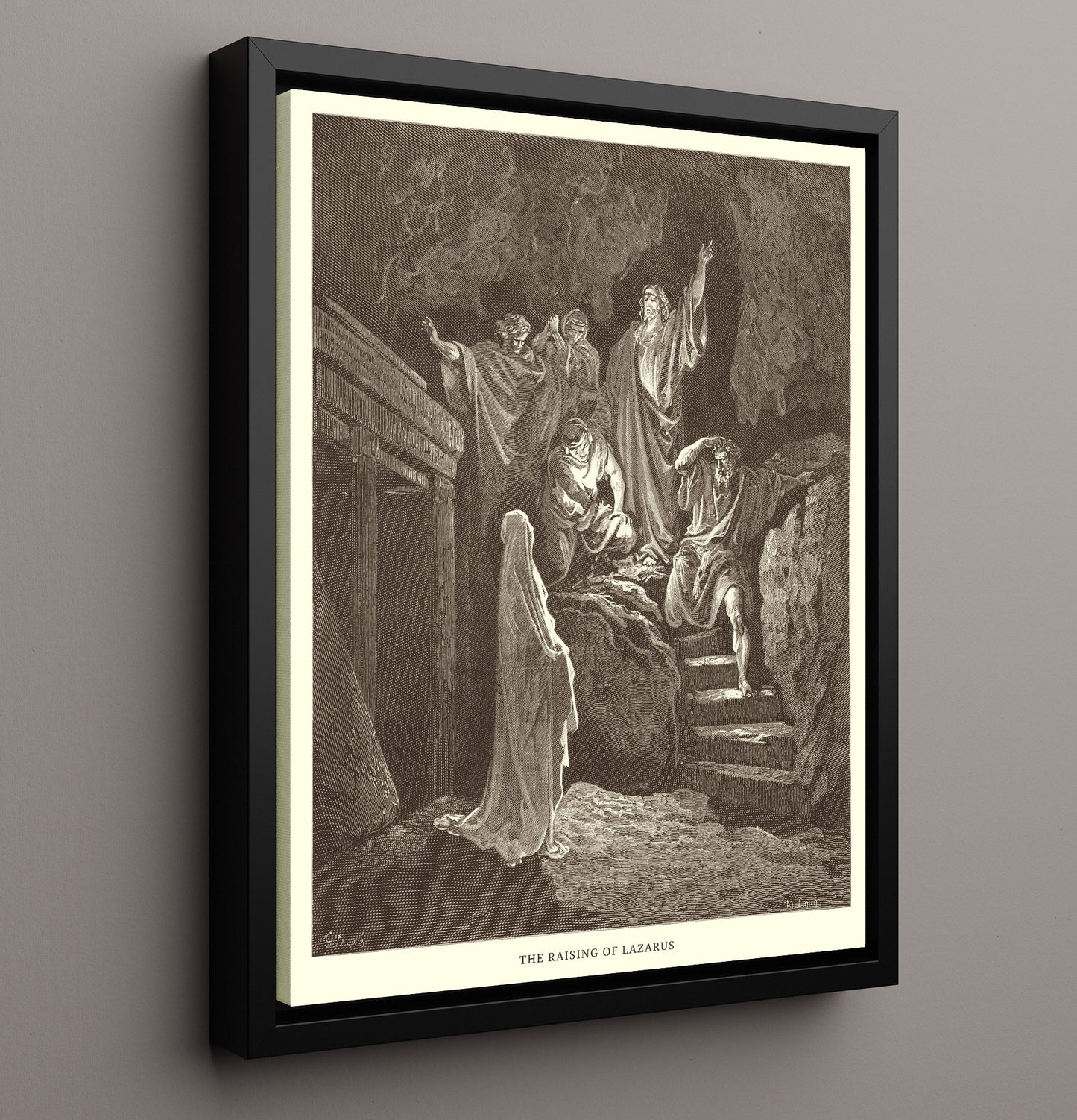 The Last Supper Matthew 26:20-30 Dore Bible Illustration Wall Art 16x20 Framed Canvas wall art print
