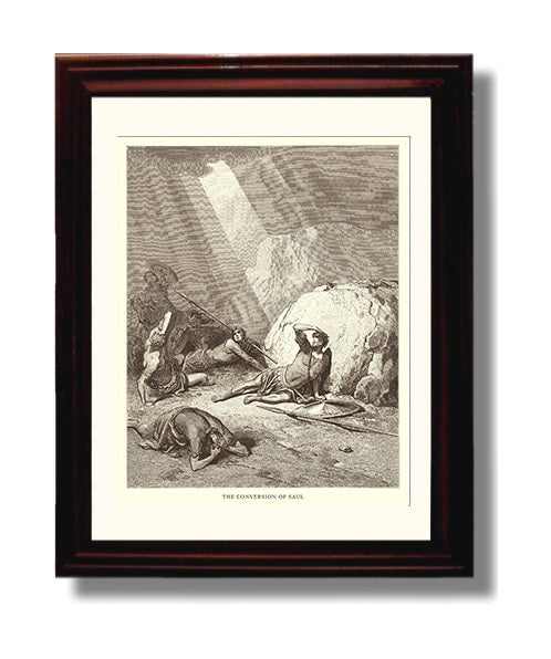 The Martyrdom of St. Stephen Acts 7:54-60 Dore Bible Illustration Wall Art 8x10 Beveled Frame wall art print