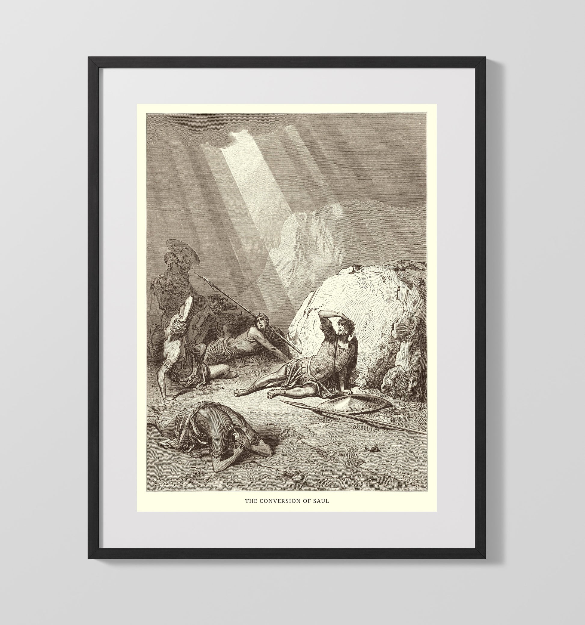 The Martyrdom of St. Stephen Acts 7:54-60 Dore Bible Illustration Wall Art 16x20 Gallery Frame wall art print