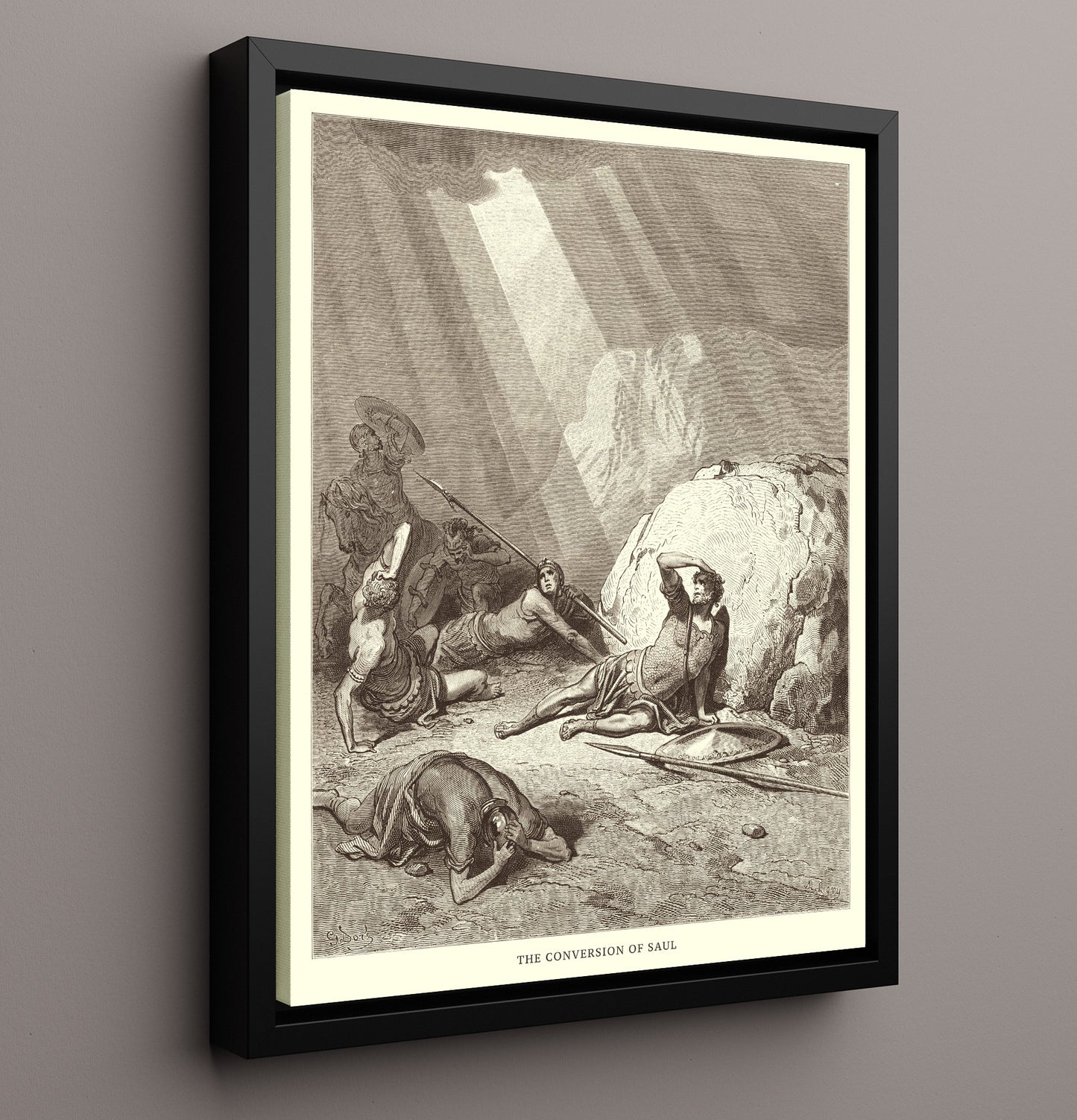 The Martyrdom of St. Stephen Acts 7:54-60 Dore Bible Illustration Wall Art 16x20 Framed Canvas wall art print