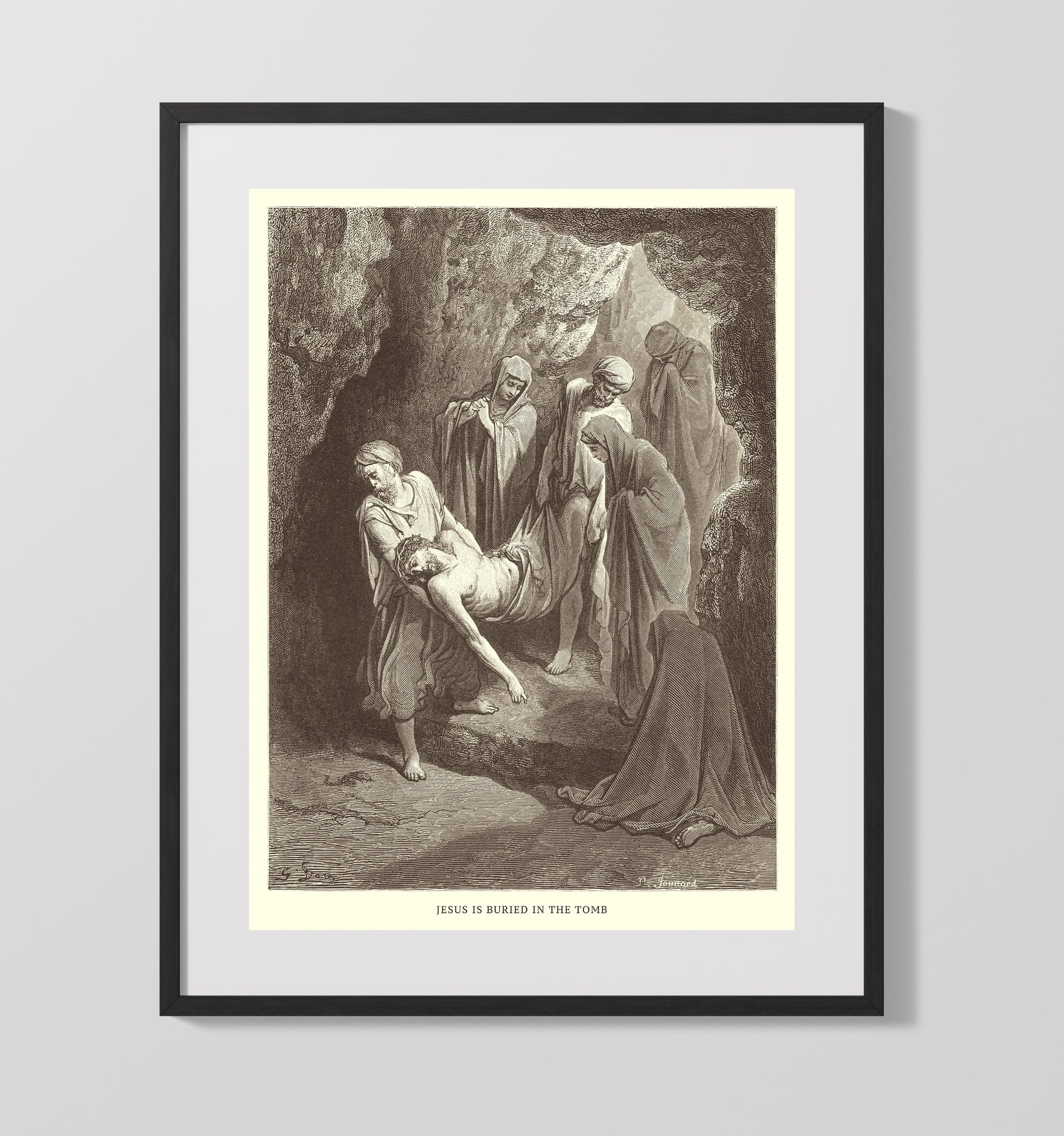 The Miraculous Catch of Fish John 21:1-14 Dore Bible Illustration Wall Art 16x20 Gallery Frame wall art print