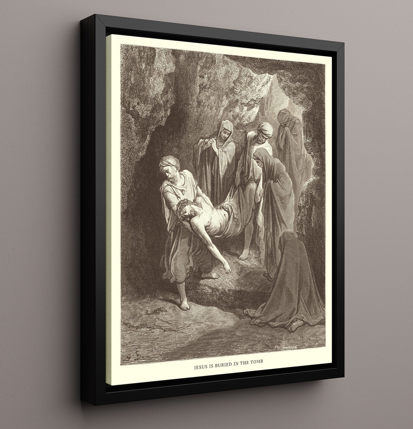 The Miraculous Catch of Fish John 21:1-14 Dore Bible Illustration Wall Art 16x20 Framed Canvas wall art print