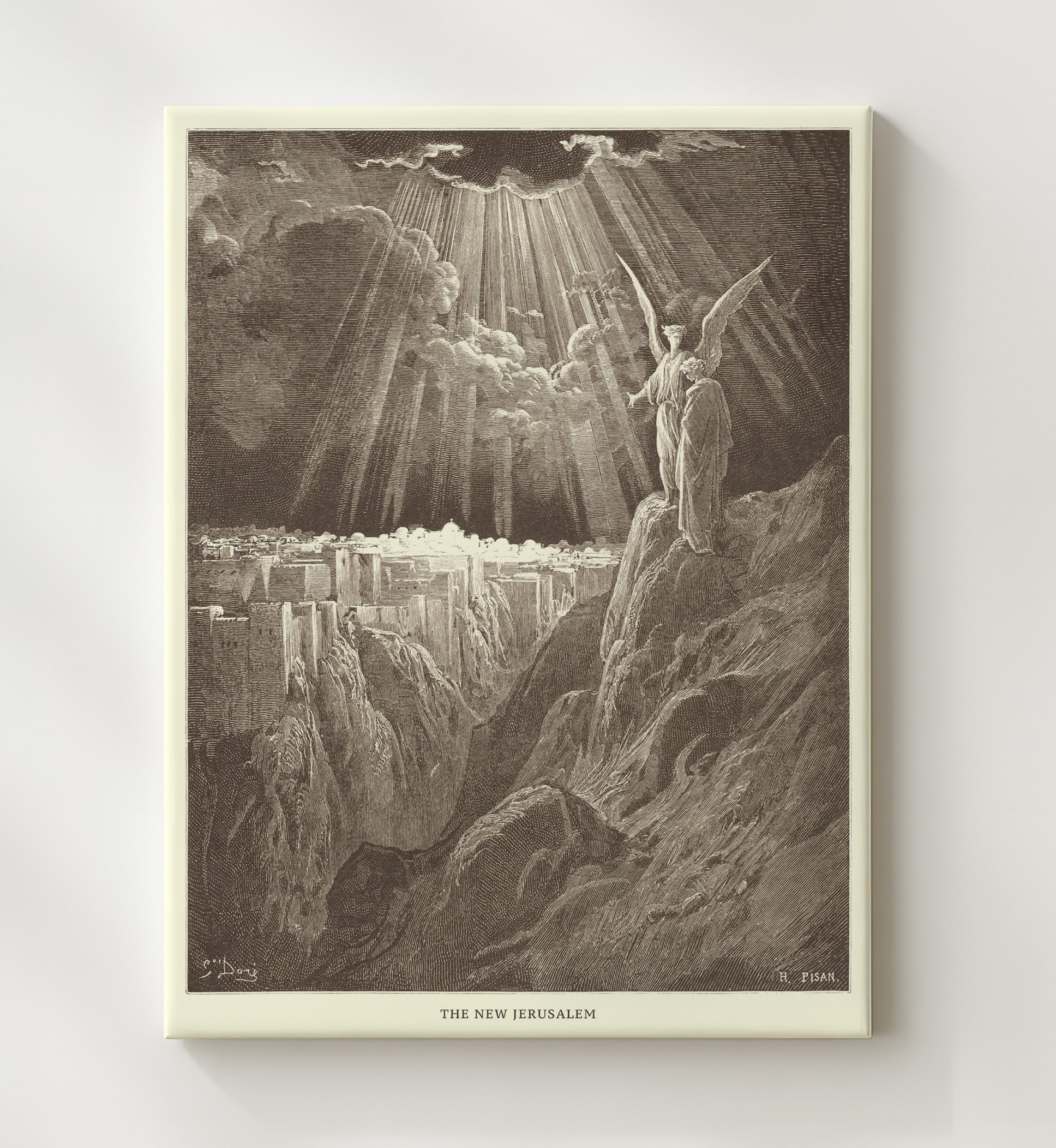 The New Jerusalem Revelation 21 Dore Bible Illustration Wall Art 20x24 Canvas wall art print