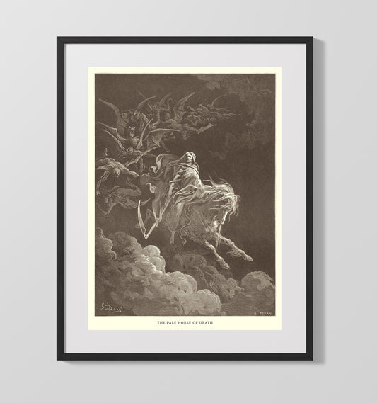 The Pale Horse of Death - Revelation 6:7-8 - Doré - 16x20 Gallery Frame