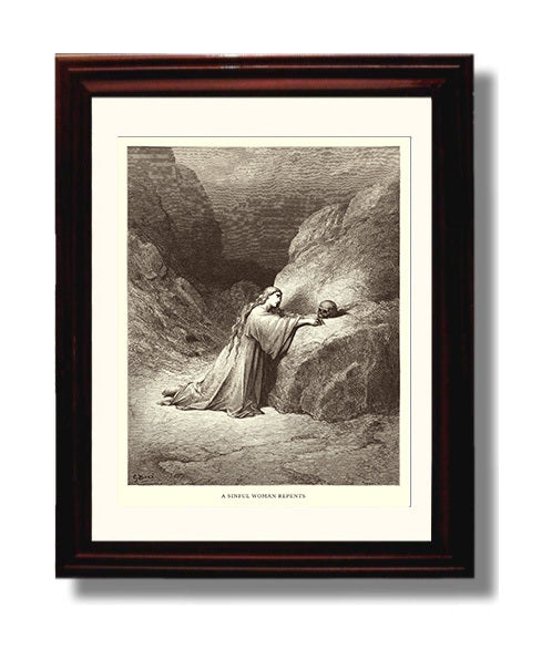 The Parable of the Good Samaritan Luke 10:25-37 Dore Bible Illustration Wall Art 8x10 Beveled Frame wall art print