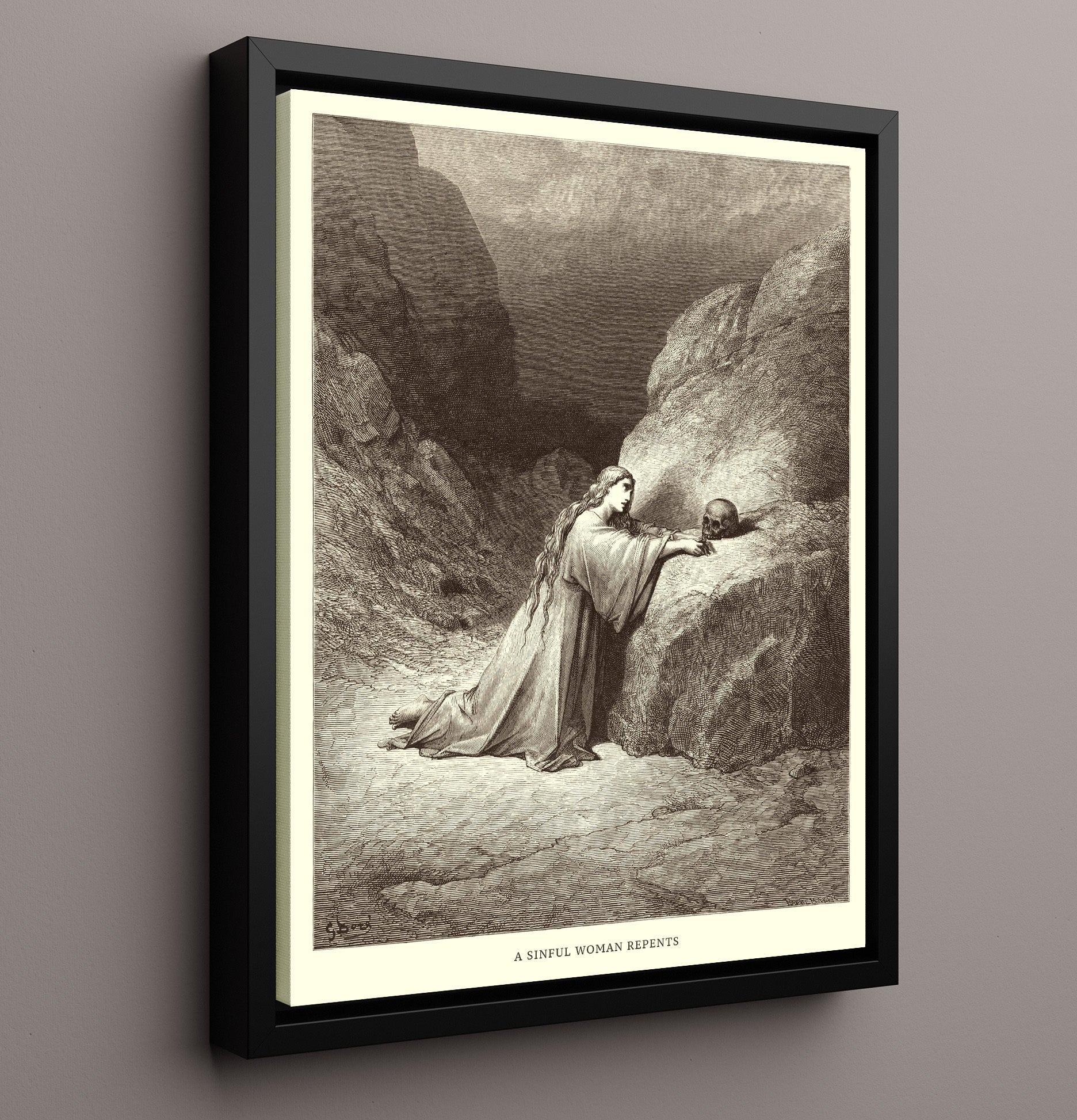 The Parable of the Good Samaritan Luke 10:25-37 Dore Bible Illustration Wall Art 16x20 Framed Canvas wall art print