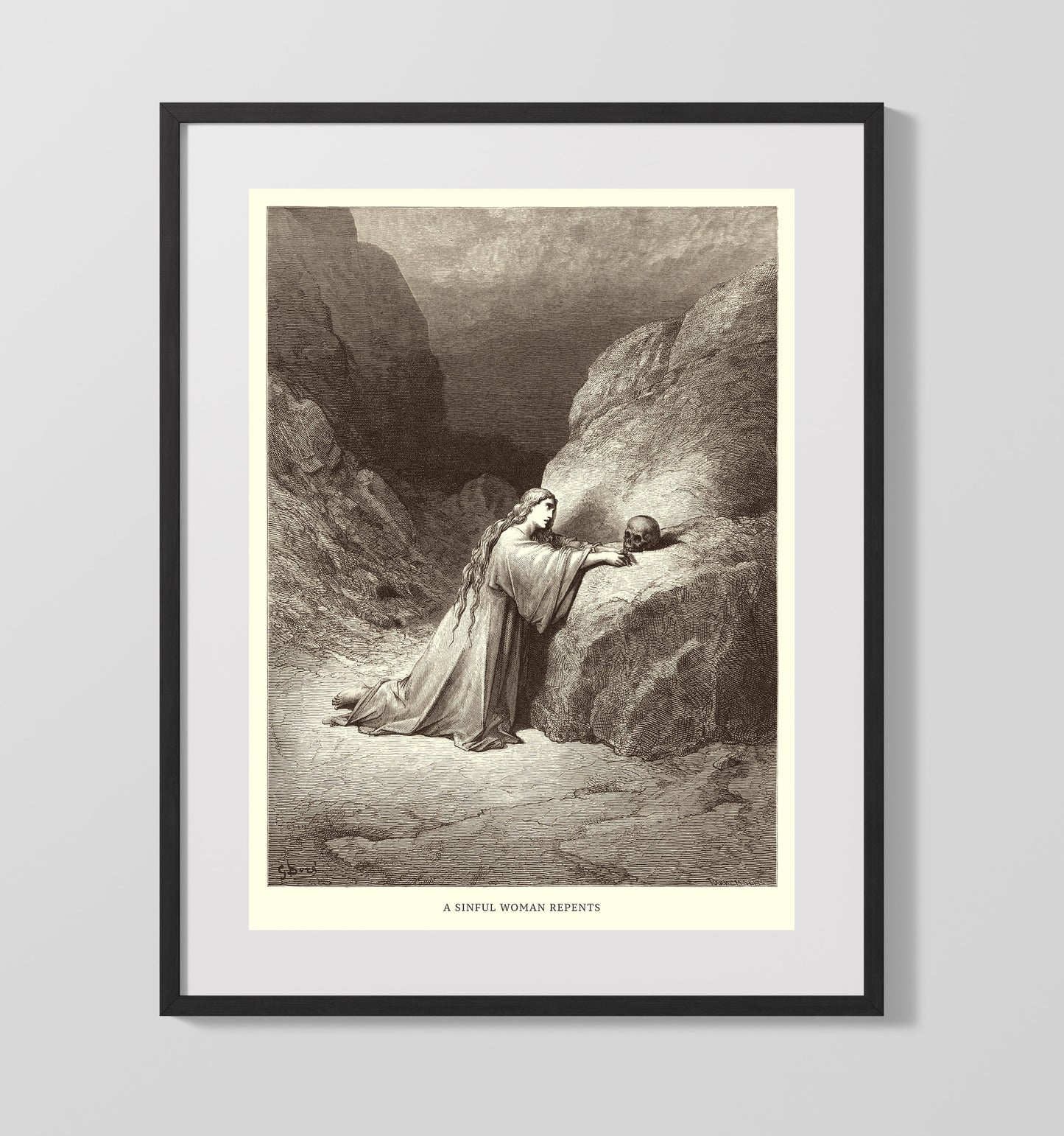 The Parable of the Good Samaritan Luke 10:25-37 Dore Bible Illustration Wall Art 16x20 Gallery Frame wall art print