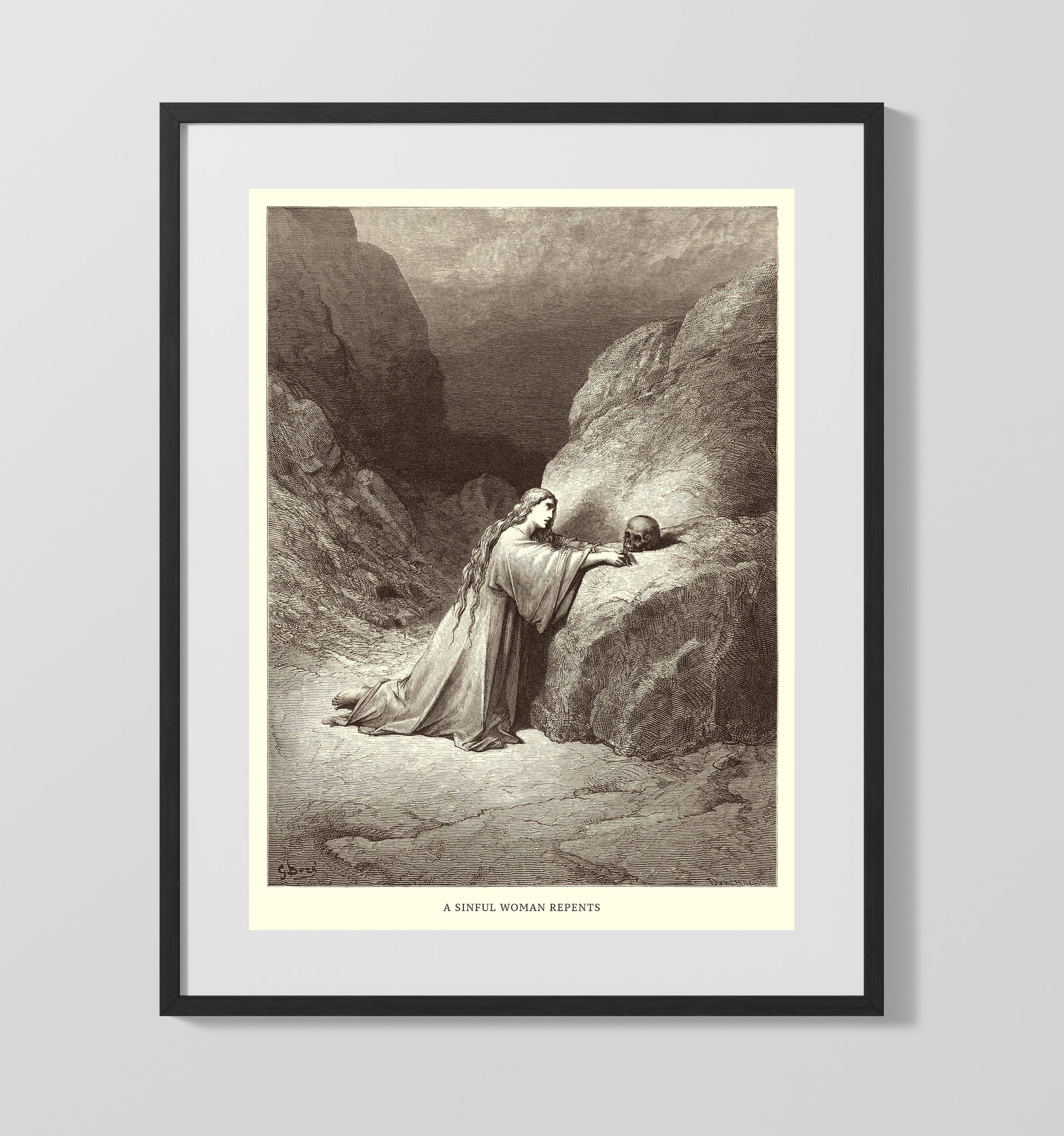 The Parable of the Good Samaritan Luke 10:25-37 Dore Bible Illustration Wall Art 16x20 Gallery Frame wall art print