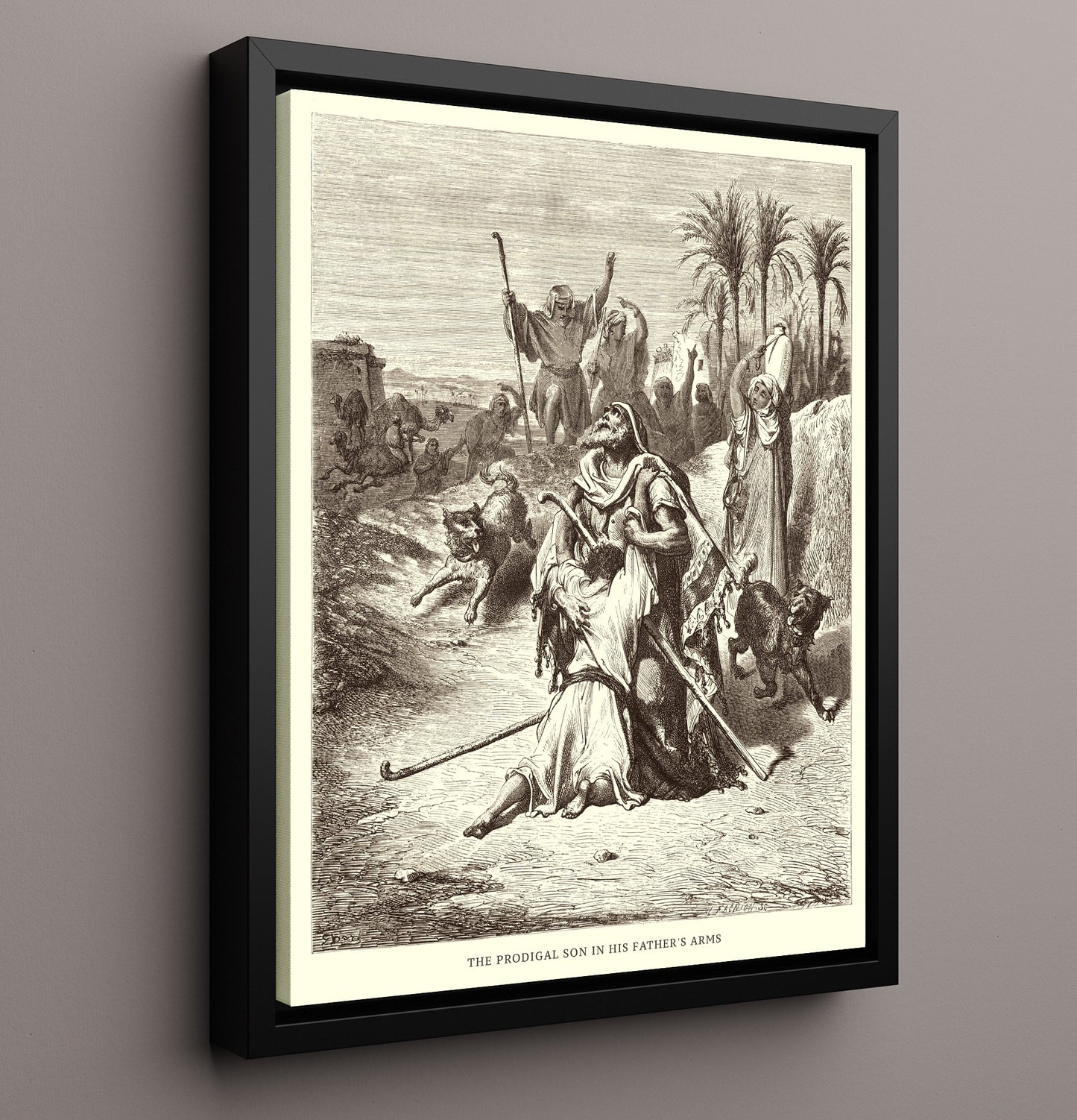 The Pharisee and the Publican Luke 18:9-14 Dore Bible Illustration Wall Art 16x20 Framed Canvas wall art print