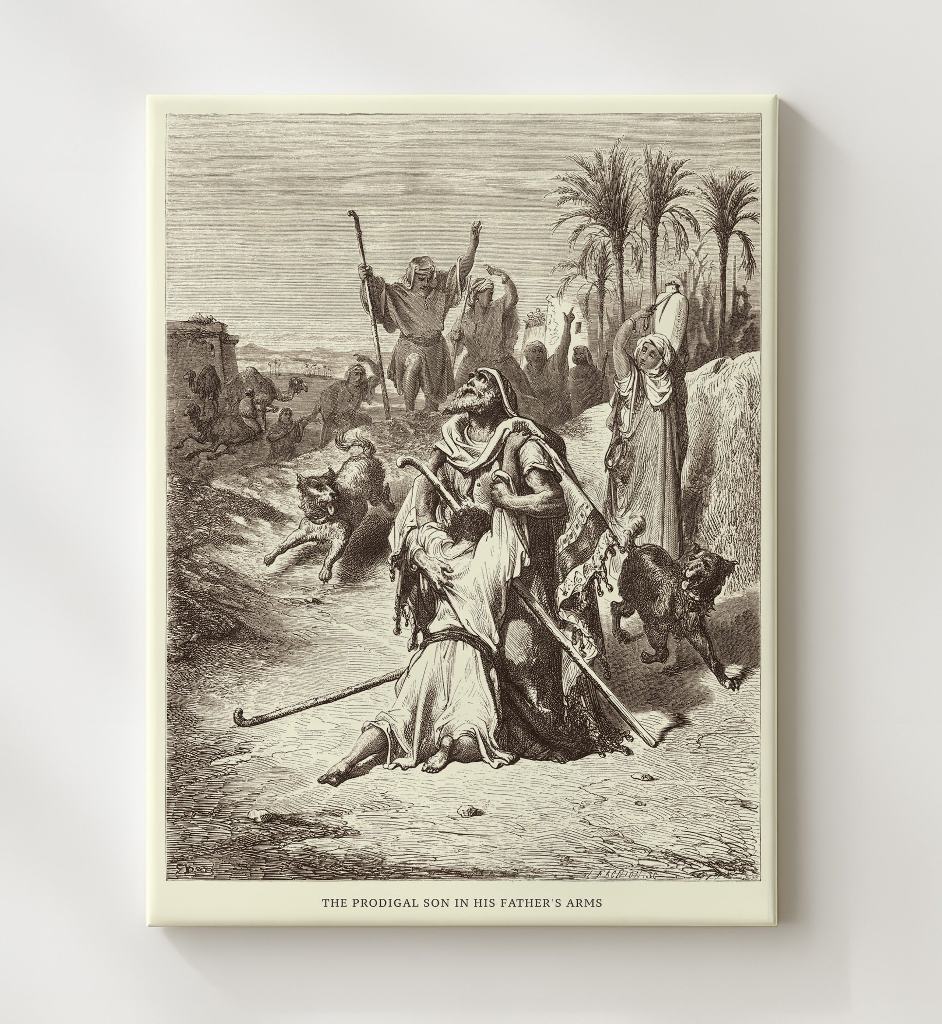 The Pharisee and the Publican Luke 18:9-14 Dore Bible Illustration Wall Art 20x24 Canvas wall art print