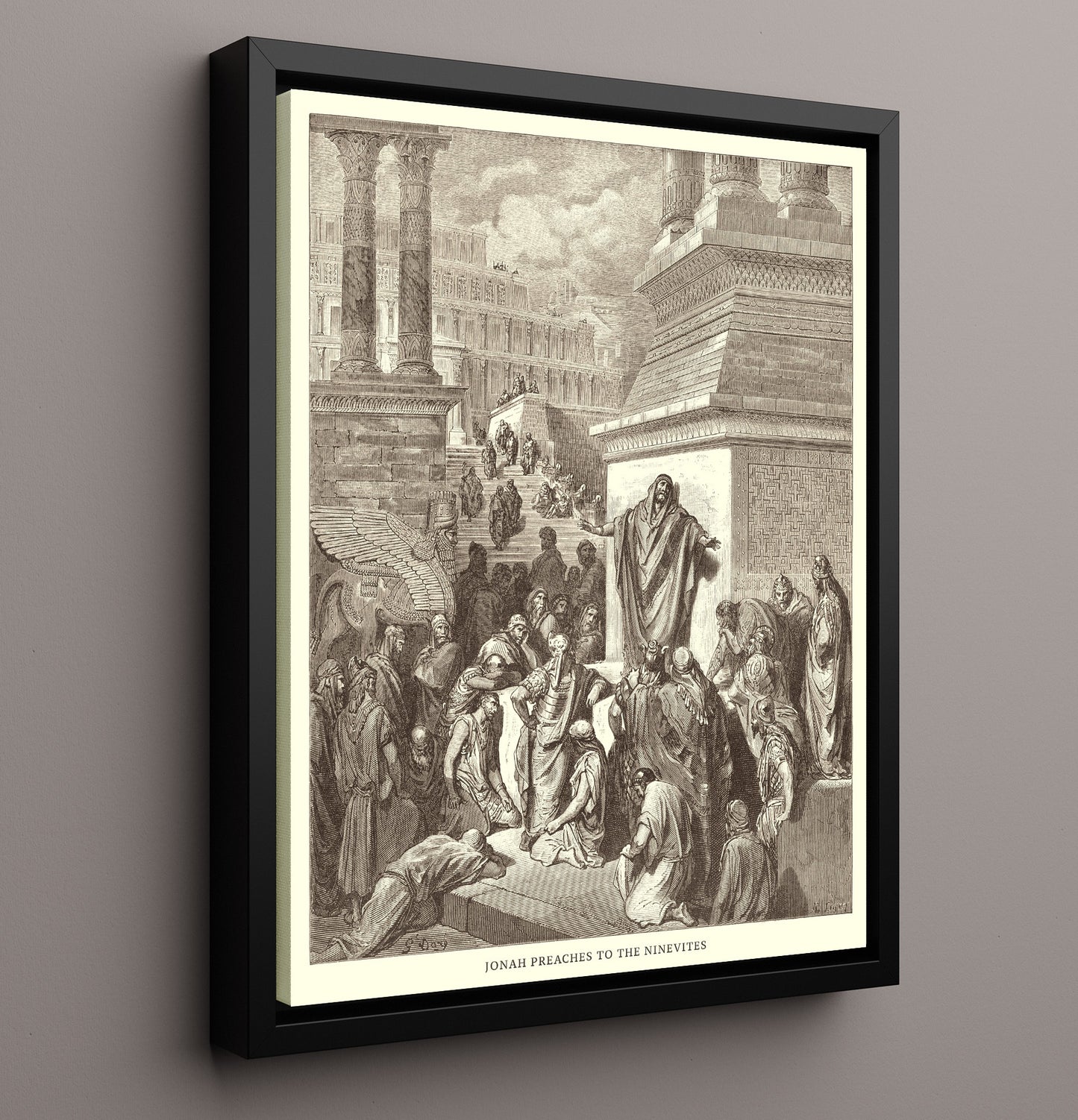 The Prophet Amos Amos 1 Dore Bible Illustration Wall Art 16x20 Framed Canvas wall art print