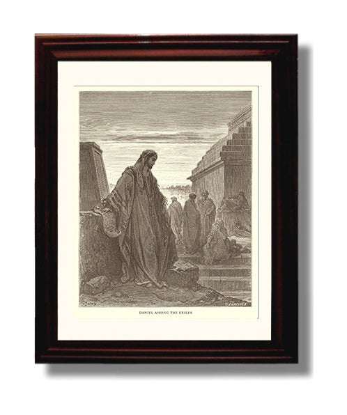 The Prophet Ezekiel Ezekiel 2 Dore Bible Illustration Wall Art 8x10 Beveled Frame wall art print
