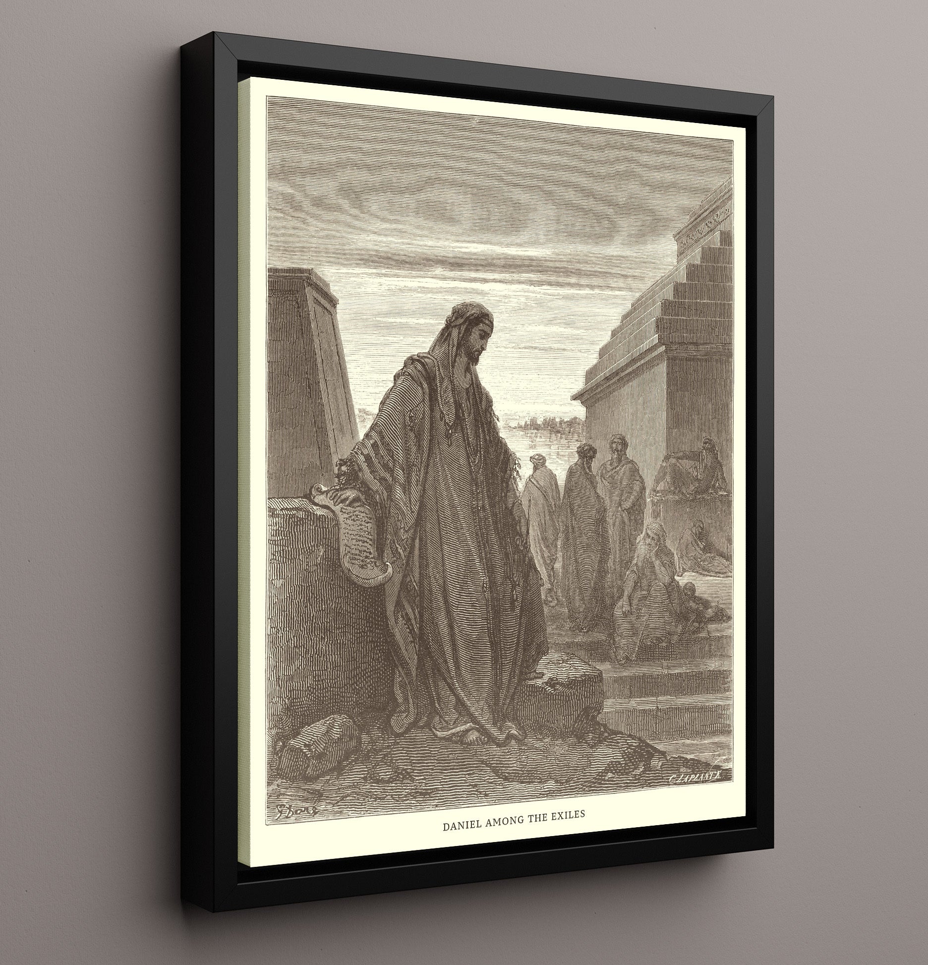 The Prophet Ezekiel Ezekiel 2 Dore Bible Illustration Wall Art 16x20 Framed Canvas wall art print