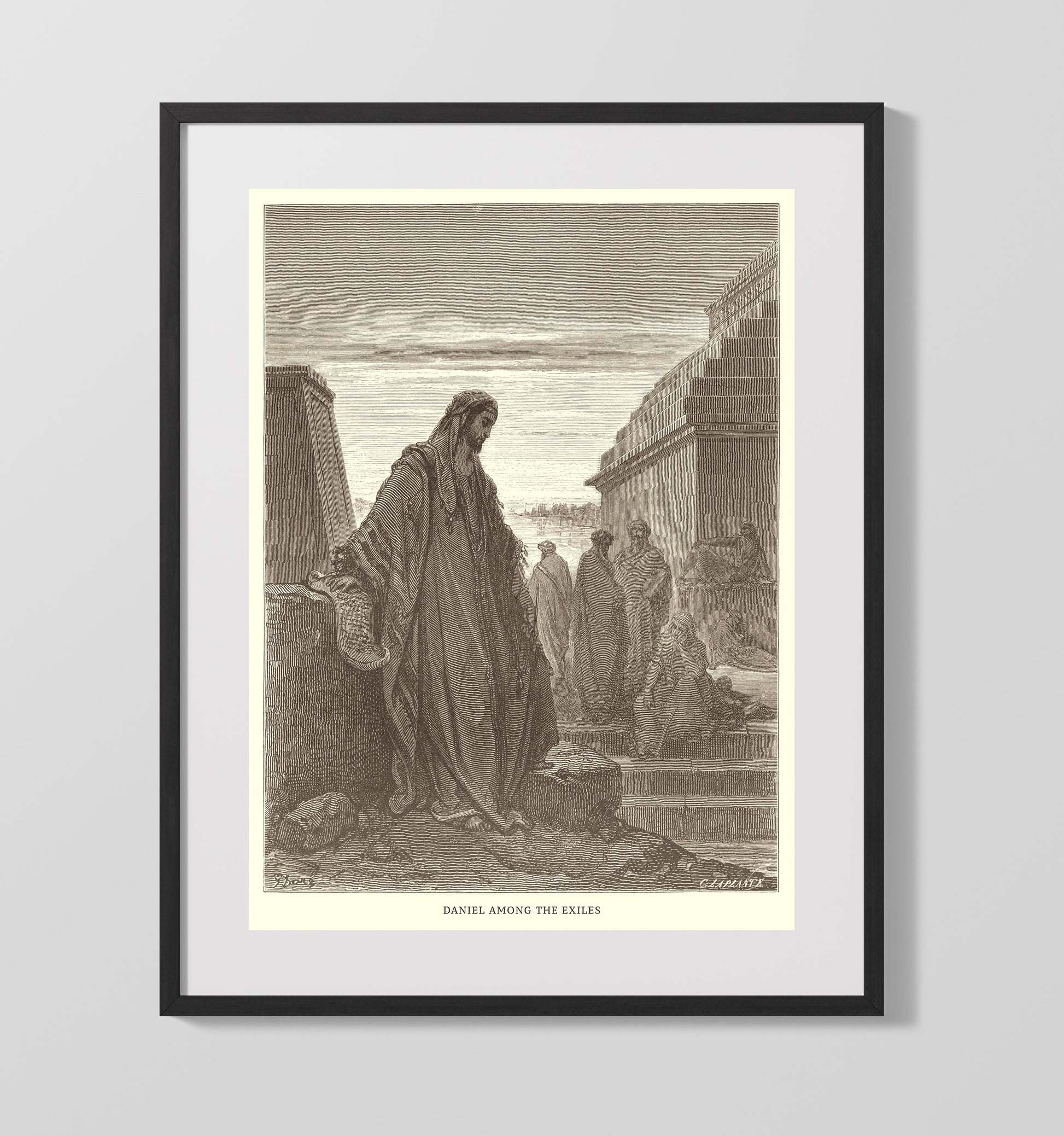 The Prophet Ezekiel Ezekiel 2 Dore Bible Illustration Wall Art 16x20 Gallery Frame wall art print