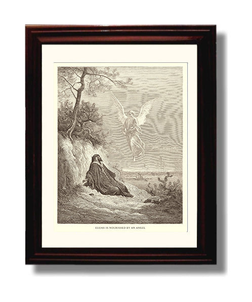 The Prophets of Baal Are Slaughtered 1 Kings 18:40 Dore Bible Illustration Wall Art 8x10 Beveled Frame wall art print