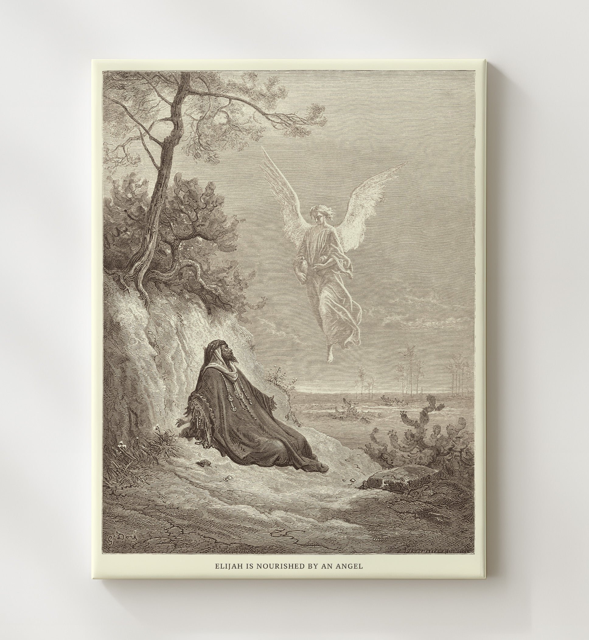 The Prophets of Baal Are Slaughtered 1 Kings 18:40 Dore Bible Illustration Wall Art 20x24 Canvas wall art print