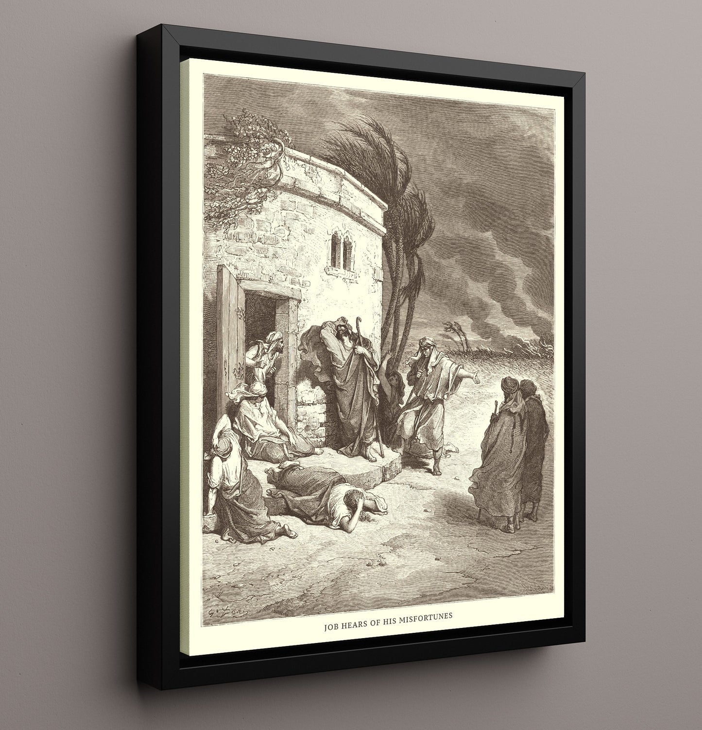 The Punishment of Antiochus 2 Maccabees 9-5-9 Dore Bible Illustration Wall Art 16x20 Framed Canvas wall art print