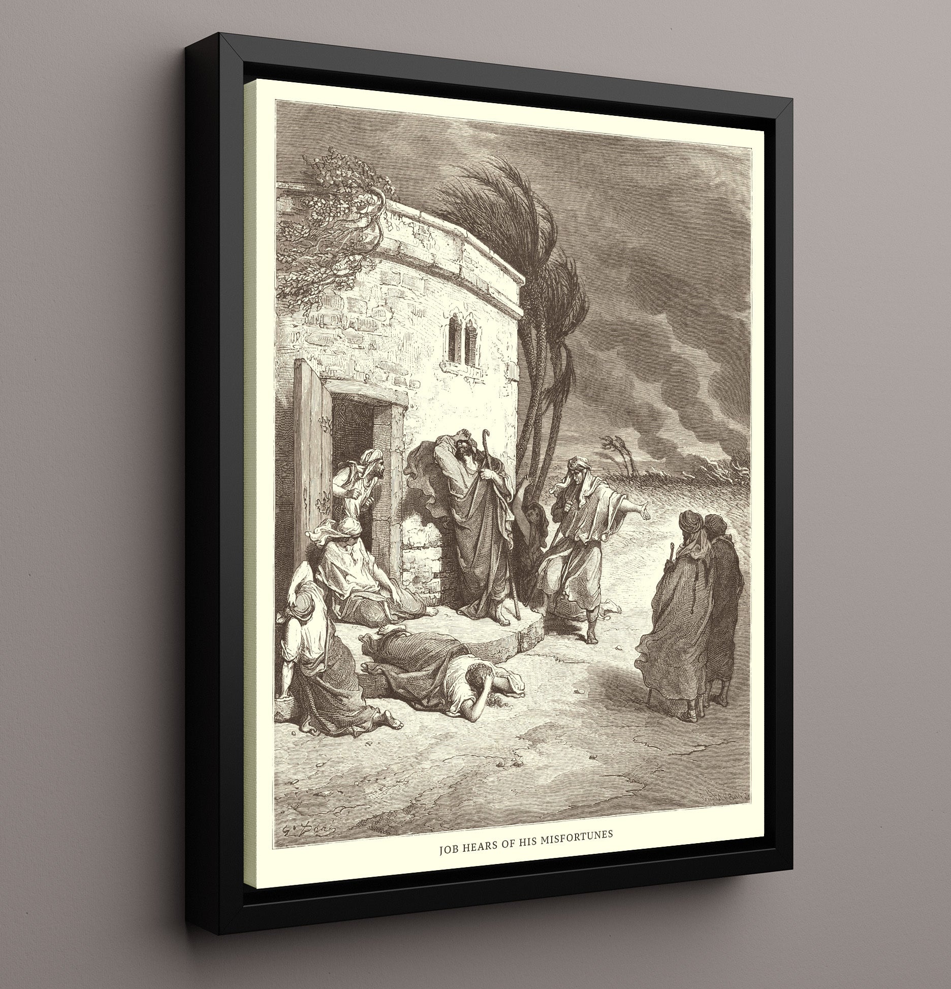 The Punishment of Antiochus 2 Maccabees 9-5-9 Dore Bible Illustration Wall Art 16x20 Framed Canvas wall art print