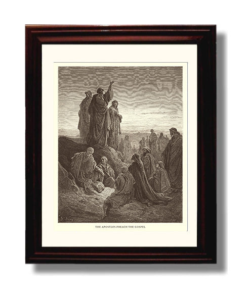The Raising of Lazarus John 11:38-44 Dore Bible Illustration Wall Art 8x10 Beveled Frame wall art print