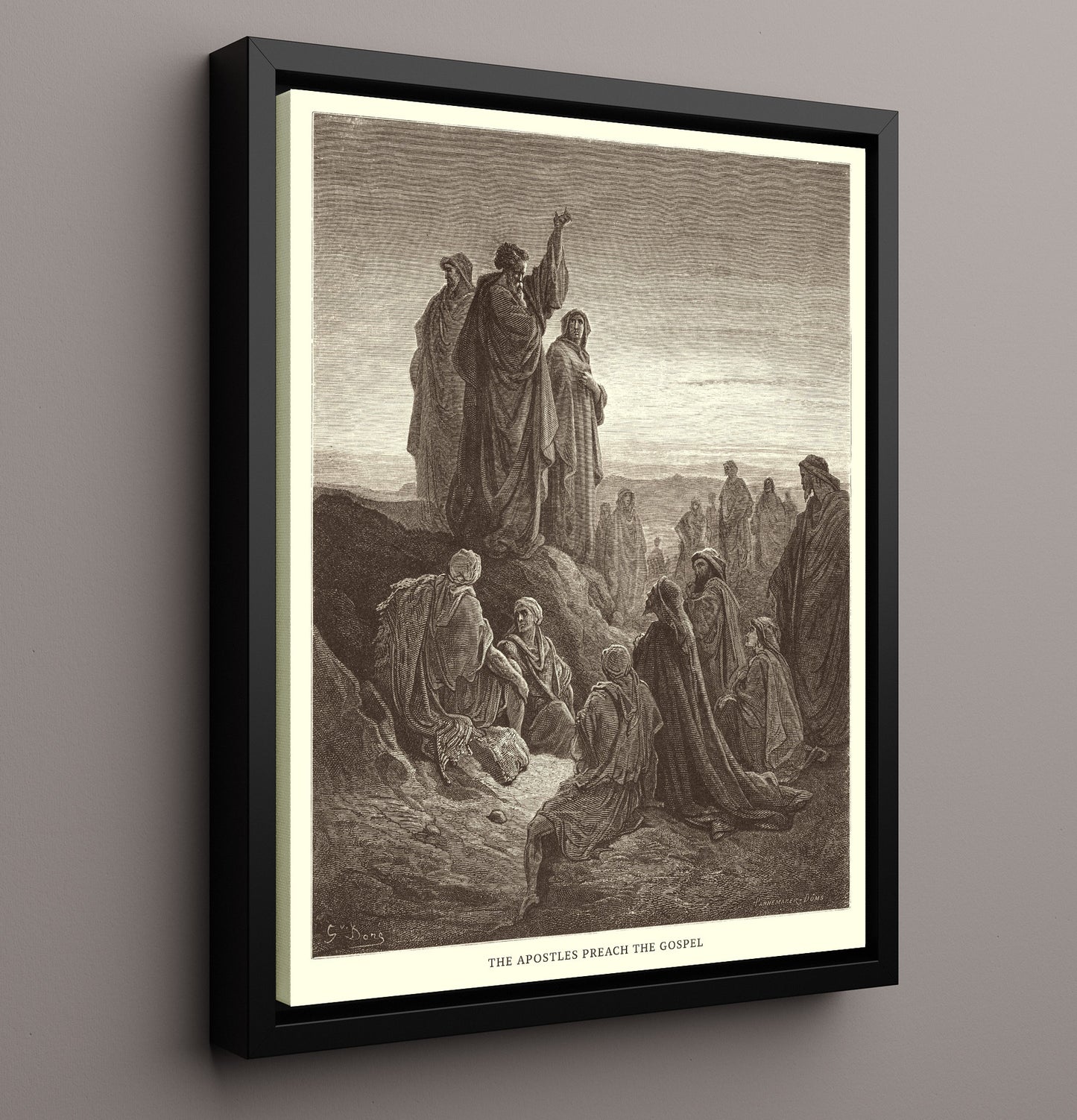 The Raising of Lazarus John 11:38-44 Dore Bible Illustration Wall Art 16x20 Framed Canvas wall art print