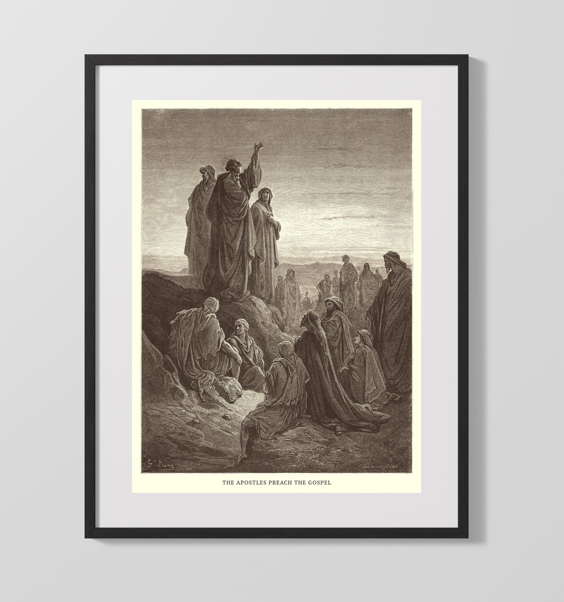 The Raising of Lazarus John 11:38-44 Dore Bible Illustration Wall Art 16x20 Gallery Frame wall art print