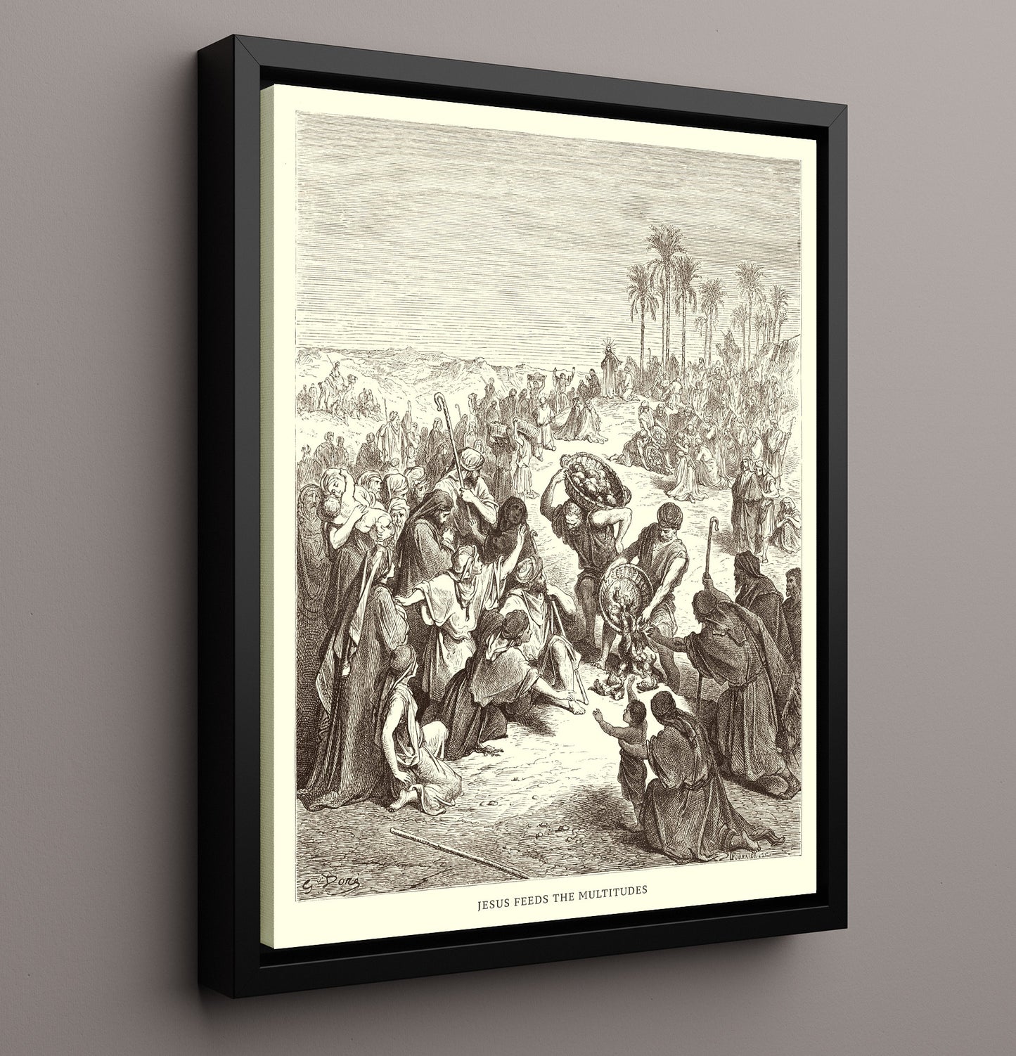 The Sermon on the Mount Matthew 5:7 Dore Bible Illustration Wall Art 16x20 Framed Canvas wall art print
