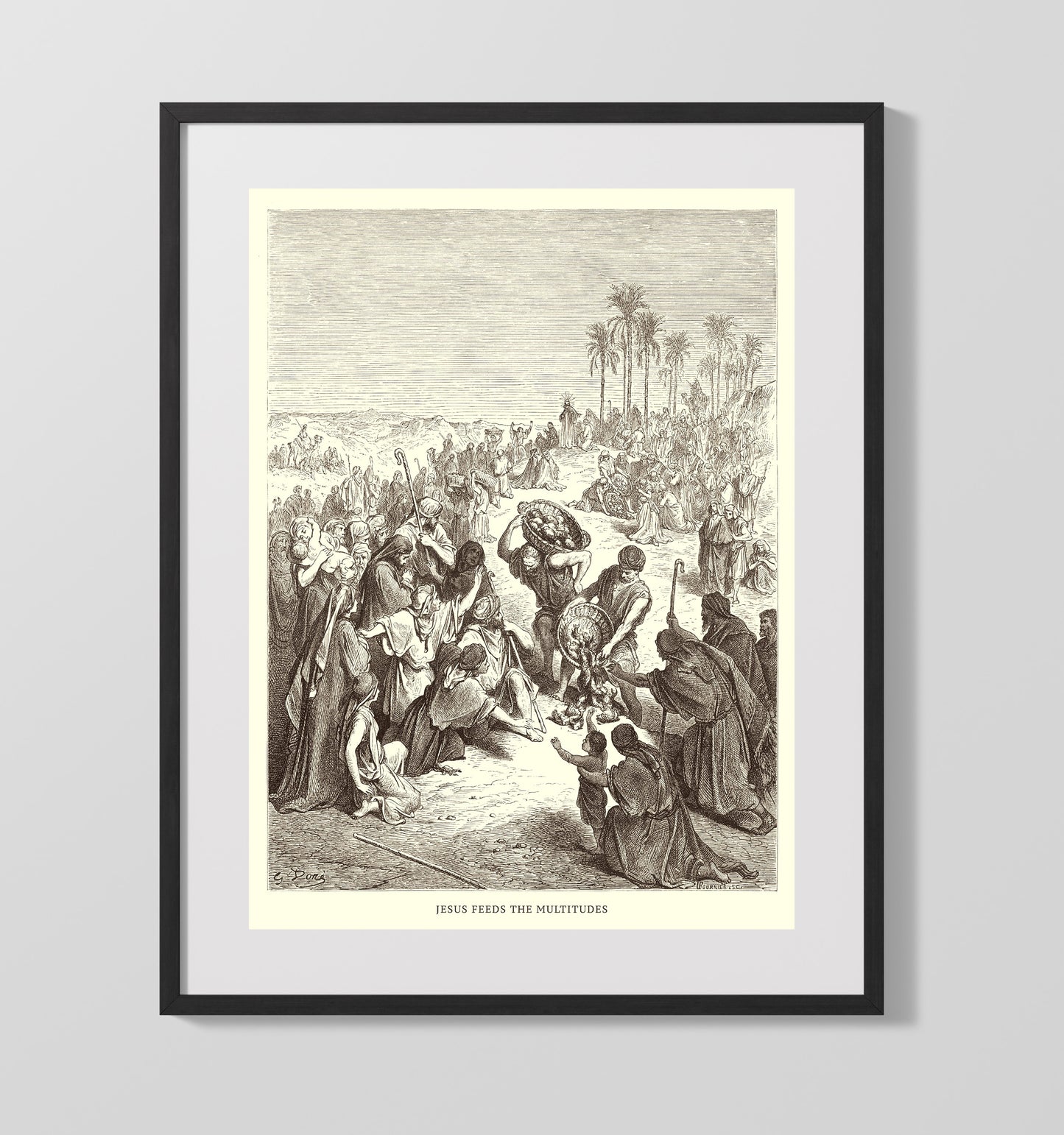 The Sermon on the Mount Matthew 5:7 Dore Bible Illustration Wall Art 16x20 Gallery Frame wall art print