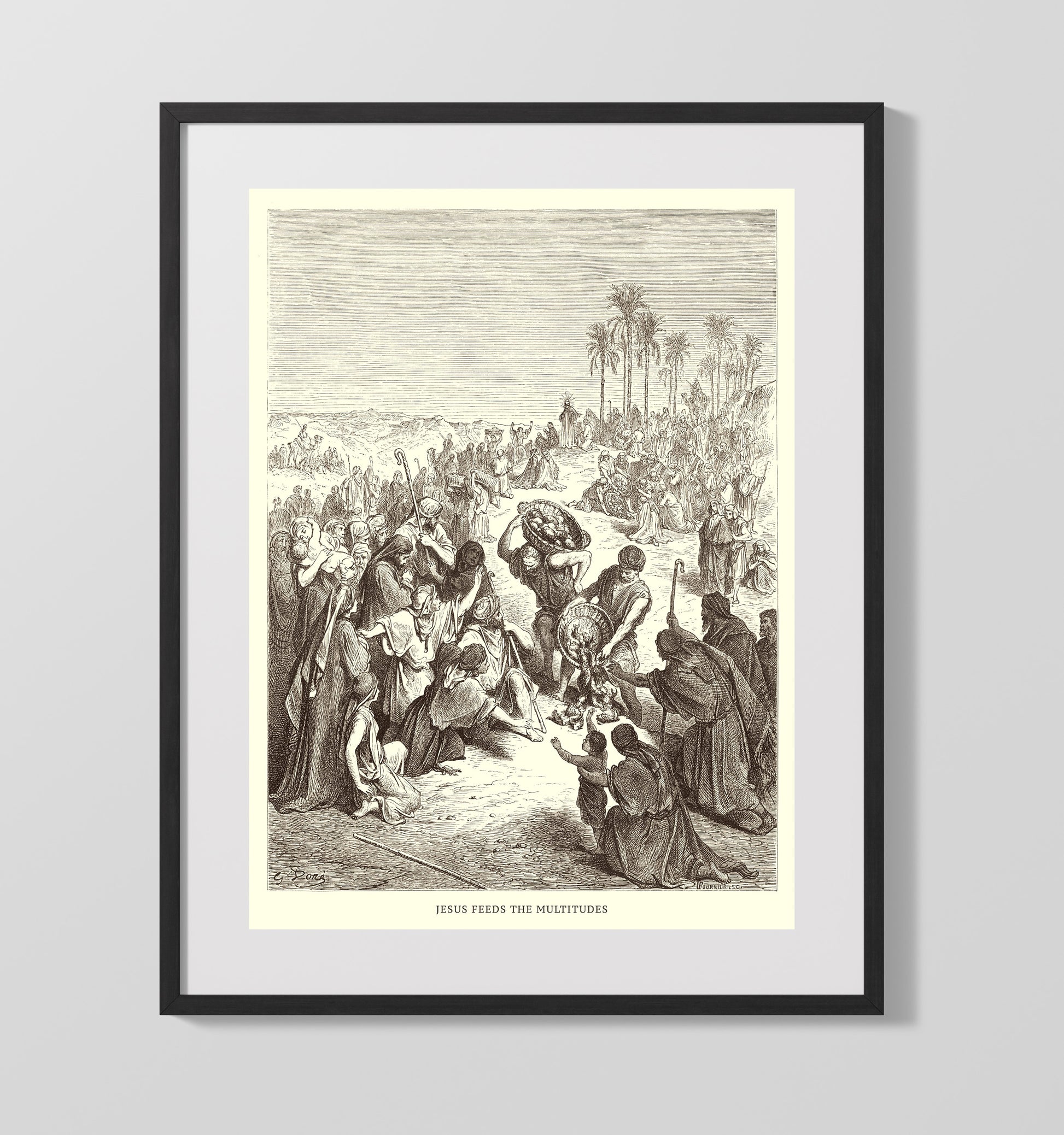 The Sermon on the Mount Matthew 5:7 Dore Bible Illustration Wall Art 16x20 Gallery Frame wall art print