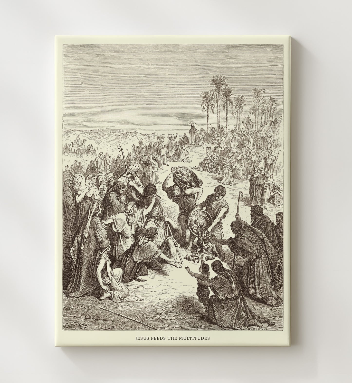 The Sermon on the Mount Matthew 5:7 Dore Bible Illustration Wall Art 20x24 Canvas wall art print
