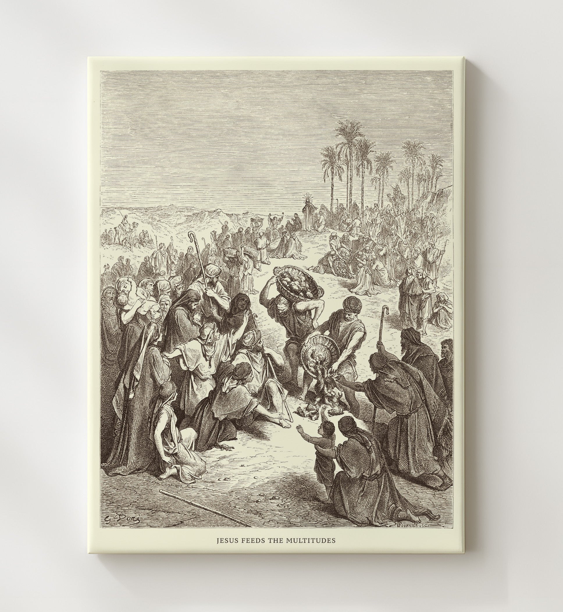 The Sermon on the Mount Matthew 5:7 Dore Bible Illustration Wall Art 20x24 Canvas wall art print