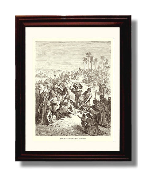 The Sermon on the Mount Matthew 5:7 Dore Bible Illustration Wall Art 8x10 Beveled Frame wall art print
