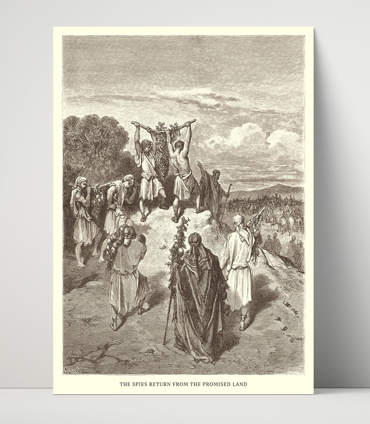 The Spies Return from the Promised Land Numbers 13:23-33 Dore Bible Illustration Wall Art 16x20 Unframed Print wall art print