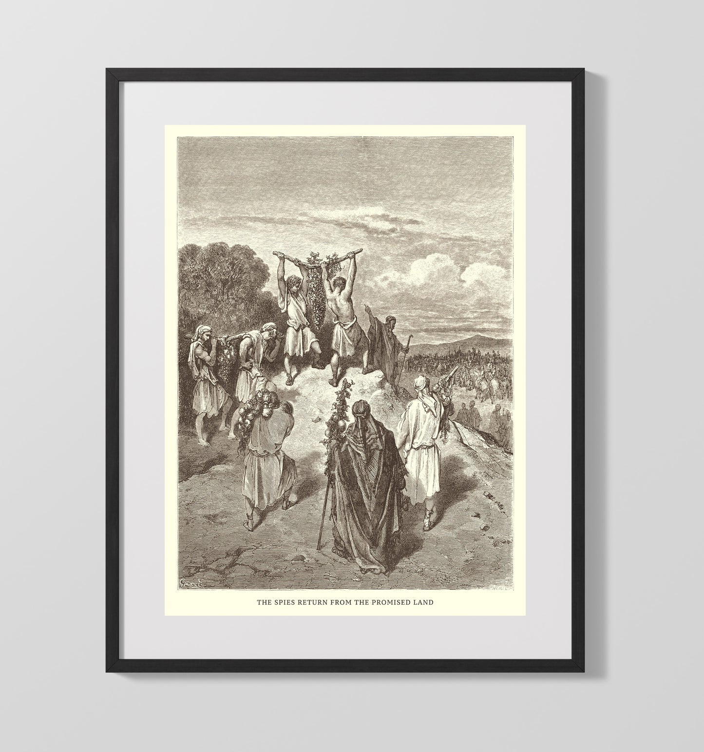 The Spies Return from the Promised Land Numbers 13:23-33 Dore Bible Illustration Wall Art 16x20 Gallery Frame wall art print