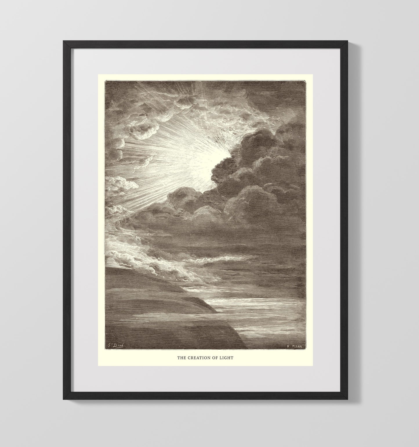 The Tower of Babel Genesis 11:1-9 Dore Bible Illustration Wall Art 16x20 Gallery Frame wall art print