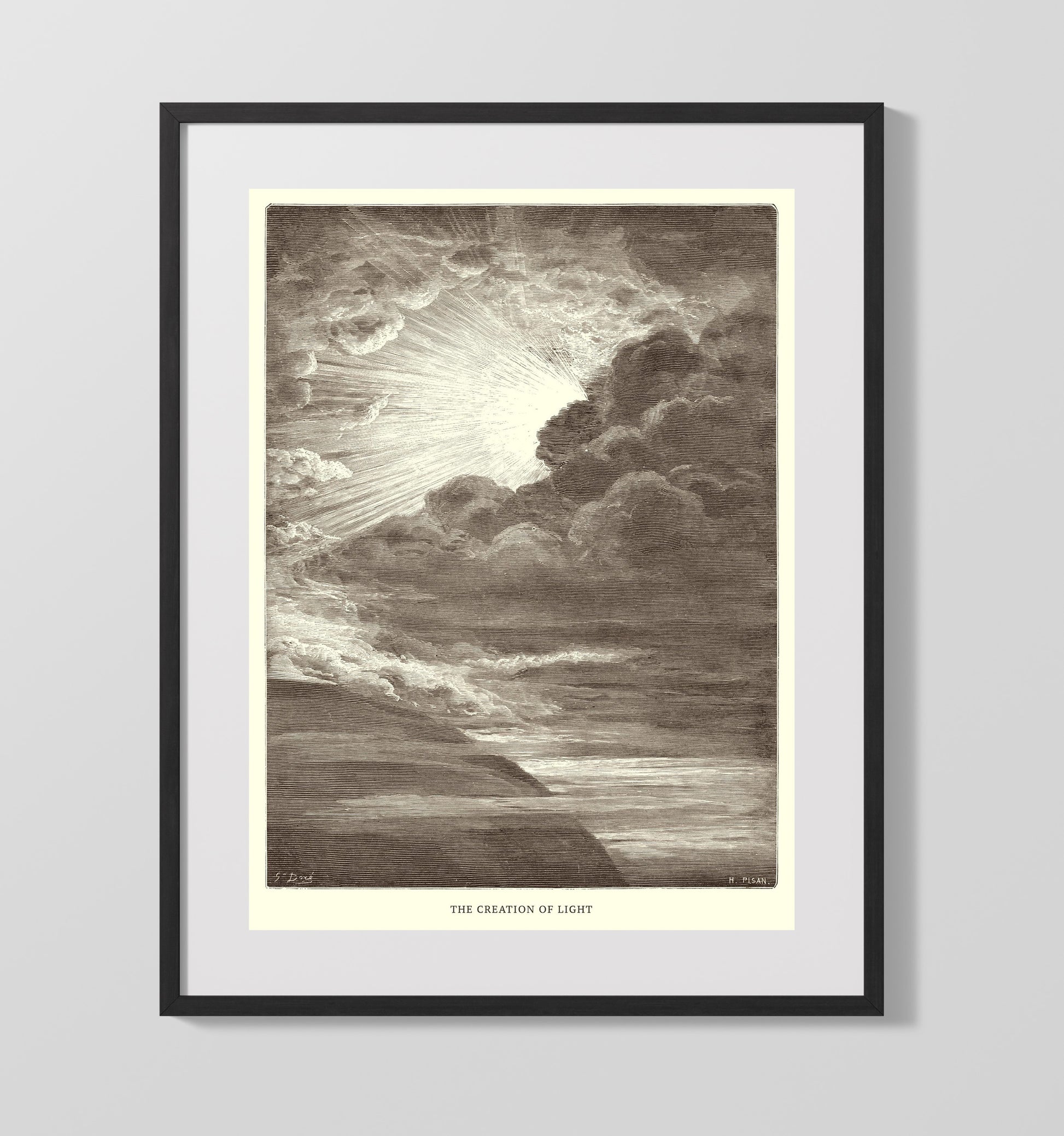 The Tower of Babel Genesis 11:1-9 Dore Bible Illustration Wall Art 16x20 Gallery Frame wall art print
