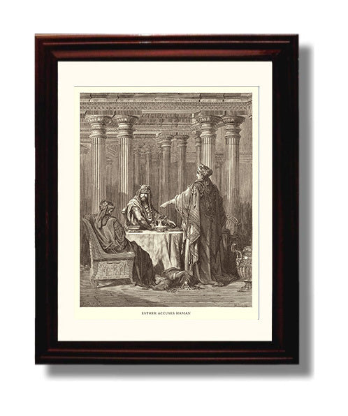 The Triumph of Mordecai Esther 6:10-12 Dore Bible Illustration Wall Art 8x10 Beveled Frame wall art print